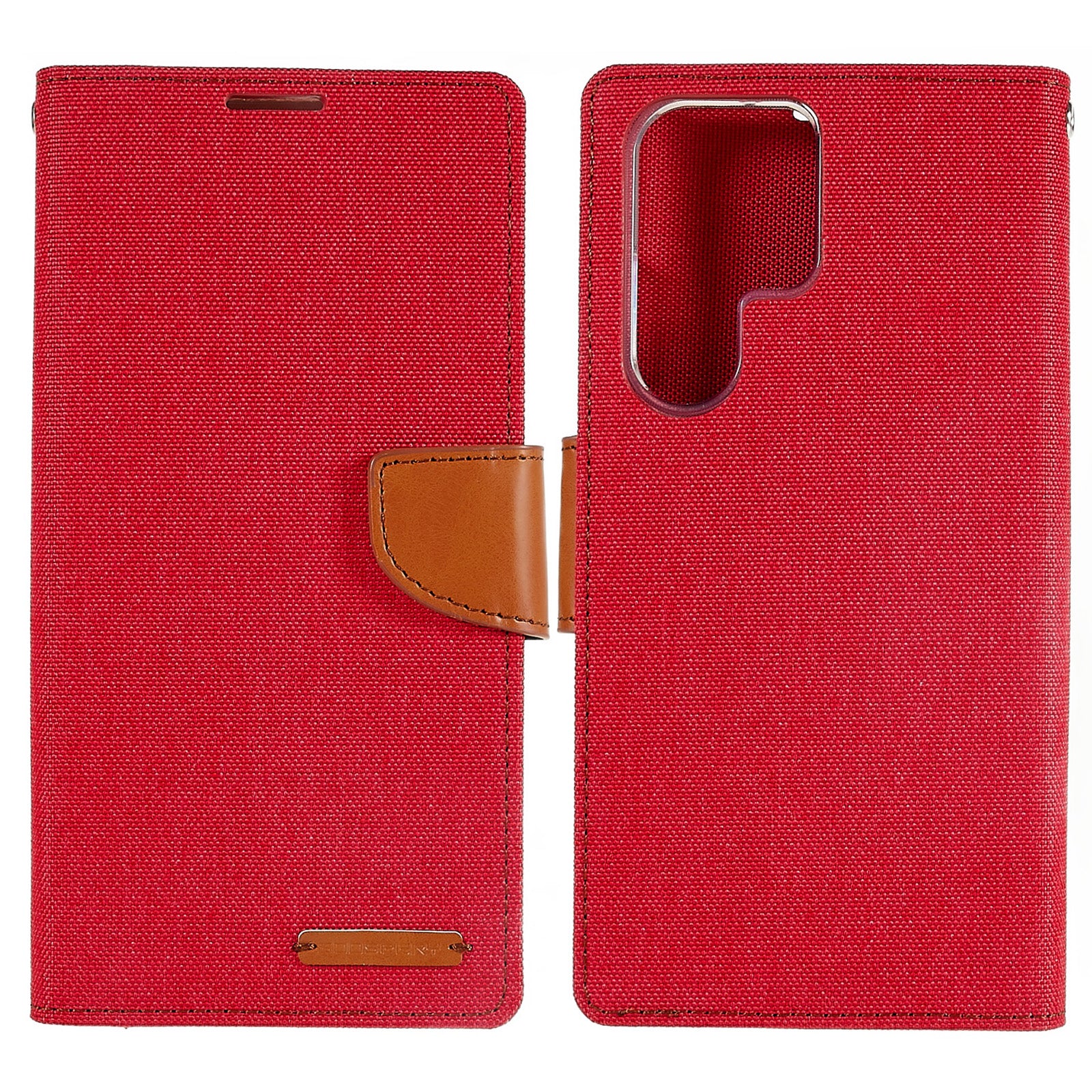 MERCURY GOOSPERY For Samsung Galaxy S23 Ultra Canvas Texture Anti-Fingerprint Wallet Case PU Leather Magnetic Closure Stand Flip Phone Cover
