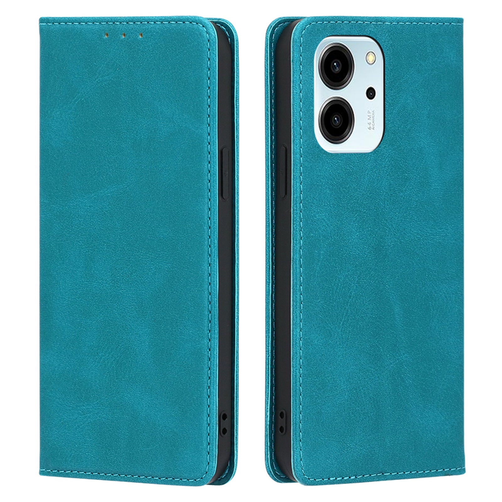 Calf Texture PU Leather Phone Case for Honor 80 SE 5G Wallet Stand Magnetic Auto-absorbed Full Protection Phone Cover