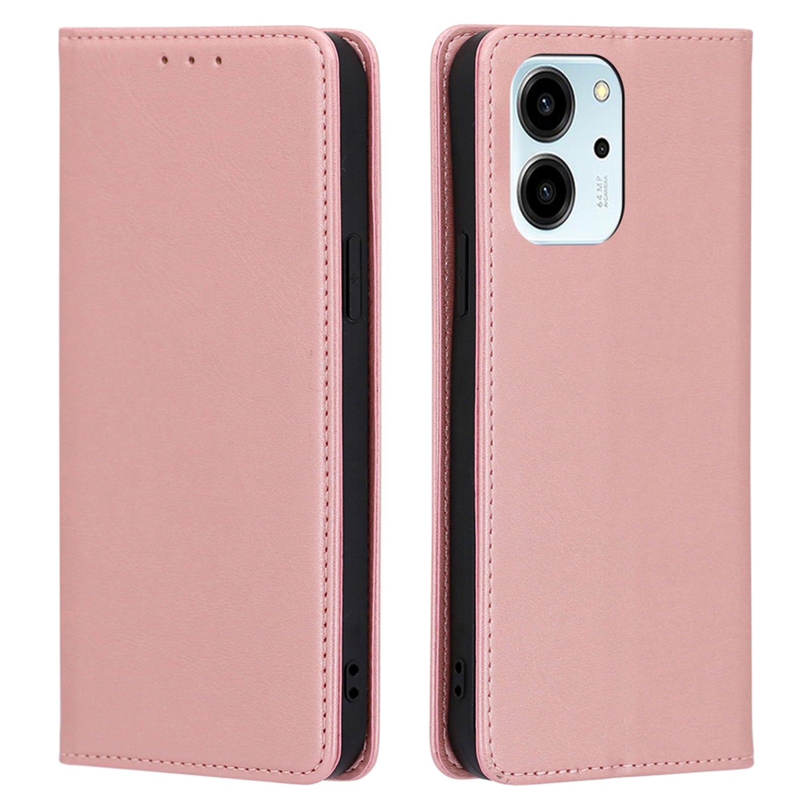 Calf Texture PU Leather Phone Case for Honor 80 SE 5G Wallet Stand Magnetic Auto-absorbed Full Protection Phone Cover