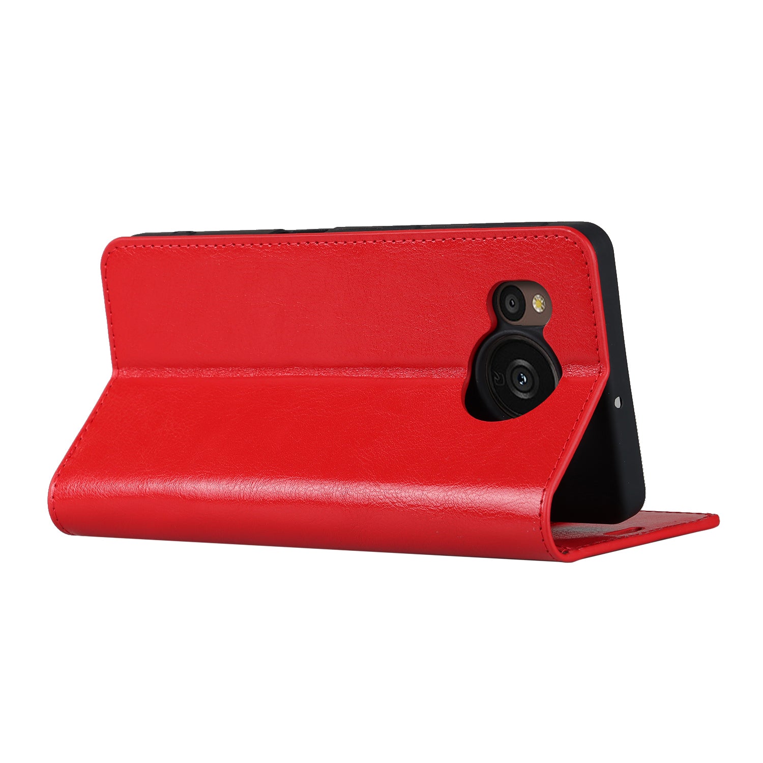 For Sharp Aquos Sense 7 Crazy Horse Texture Genuine Leather Cover Magnetic Absorption Stand Flip Wallet Phone Case