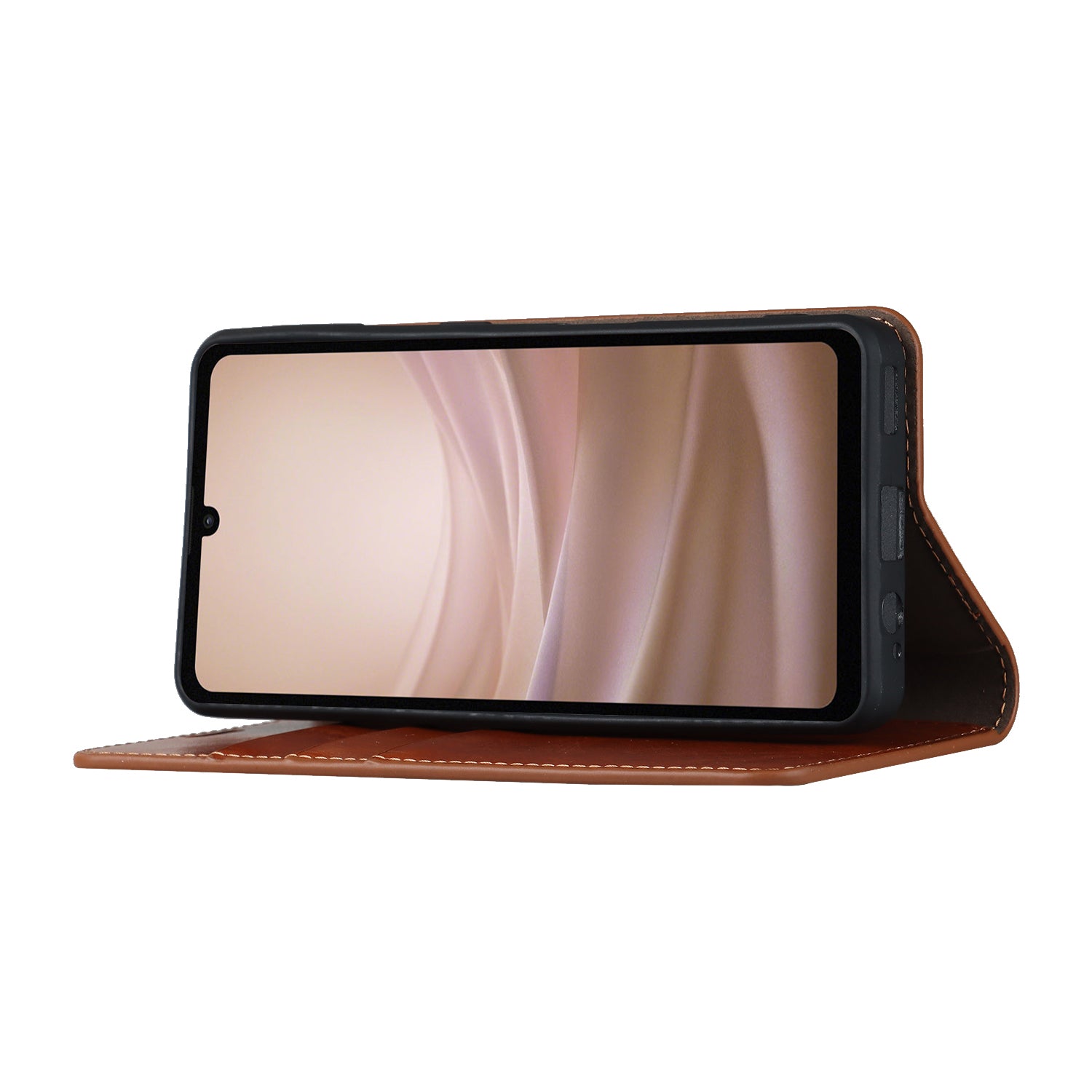 For Sharp Aquos Sense 7 Plus Supporting Stand Flip Wallet Crazy Horse Texture Genuine Leather Cover Magnetic Phone Case