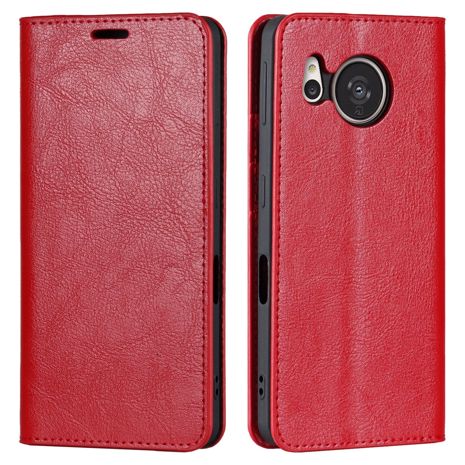 For Sharp Aquos Sense 7 Plus Supporting Stand Flip Wallet Crazy Horse Texture Genuine Leather Cover Magnetic Phone Case