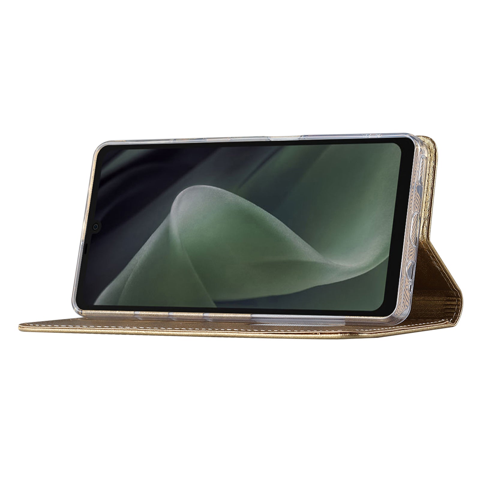 For Sharp Aquos Sense 7 Anti-Fingerprint PU Leather Wallet Phone Case Silk Texture Stand Phone Cover Protector with Wrist Strap