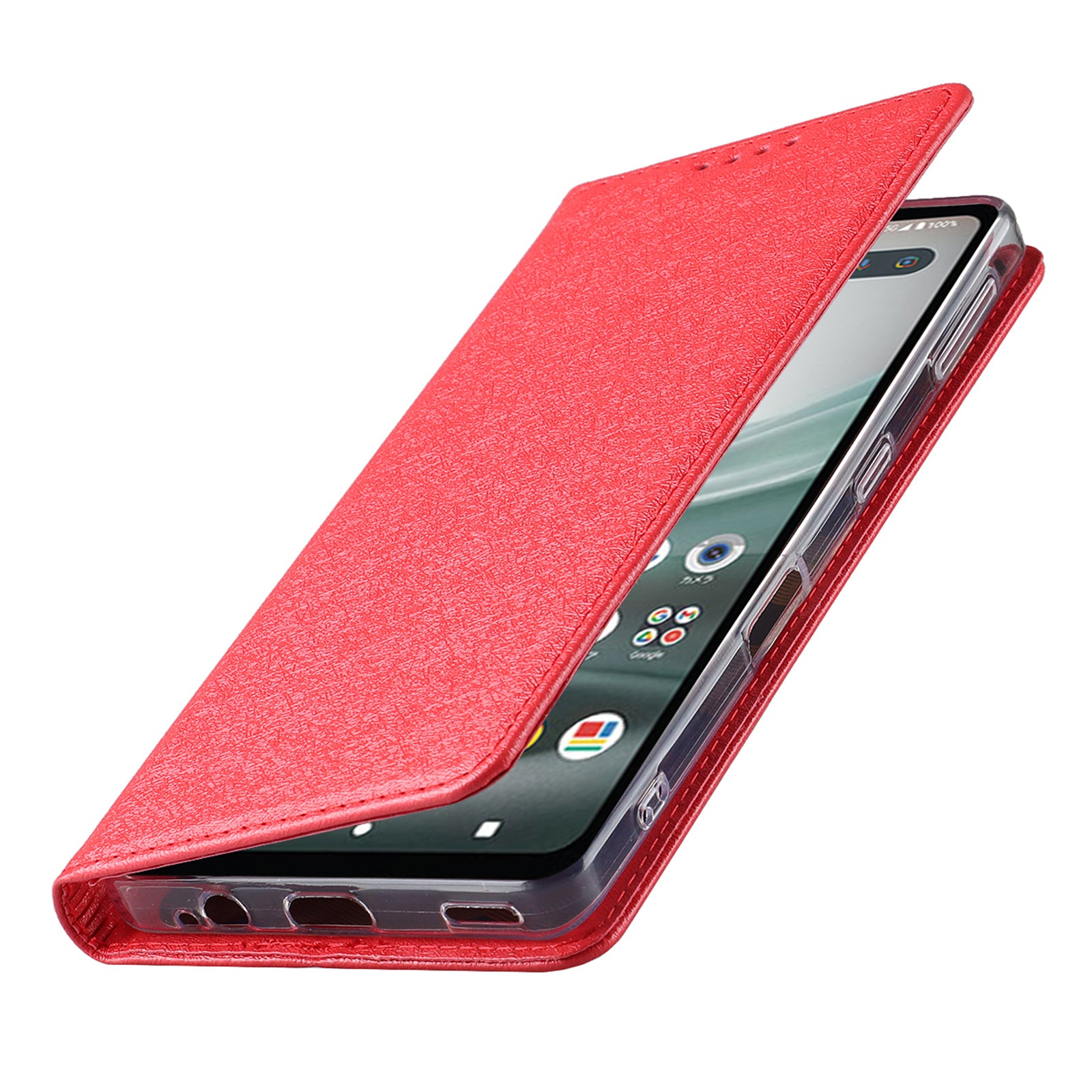 For Sharp Aquos Sense 7 Plus Scratch-resistant PU Leather Silk Texture Wallet Phone Case Stand Protector with Wrist Strap