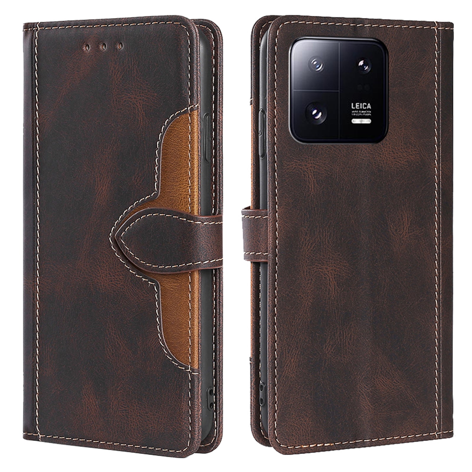 For Xiaomi 13 Pro 5G Cell Phone Cover Straw Hat Pattern PU Leather Phone Case Skin-touch Feeling Scratch-resistant Stand Wallet