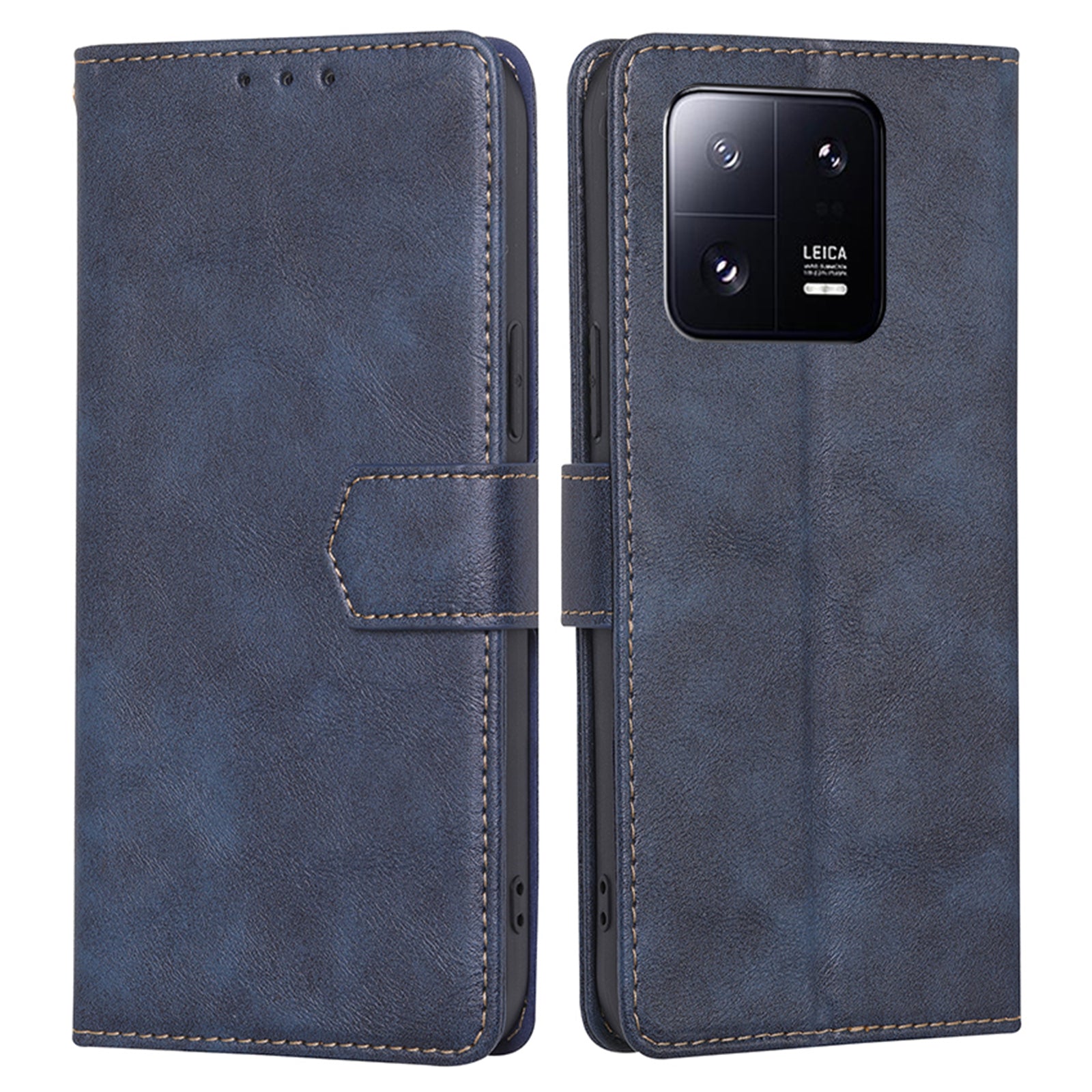 For Xiaomi 13 Pro 5G PU Leather Stand Wallet Shockproof RFID Blocking Phone Cover Cowhide Texture Phone Case