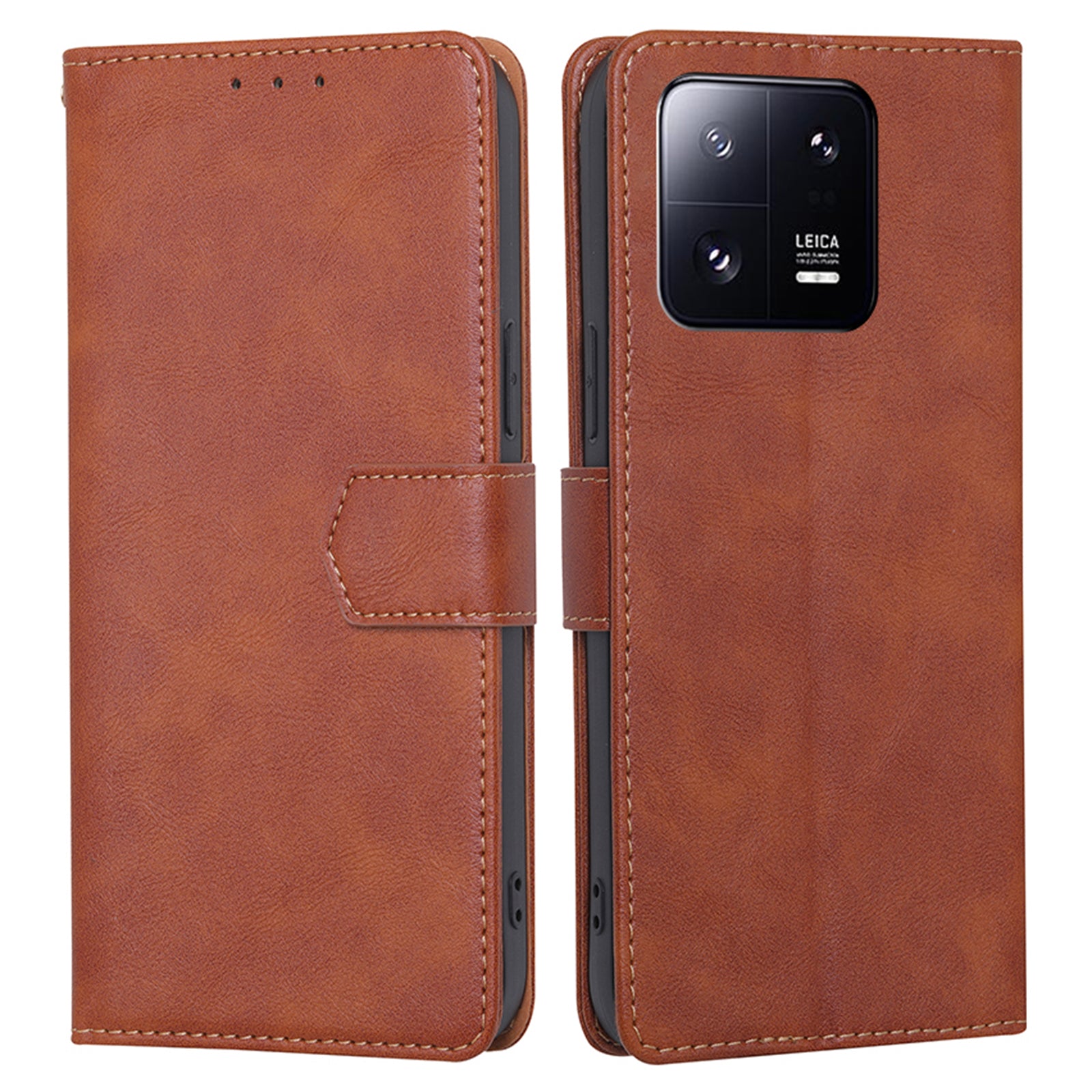 For Xiaomi 13 Pro 5G PU Leather Stand Wallet Shockproof RFID Blocking Phone Cover Cowhide Texture Phone Case