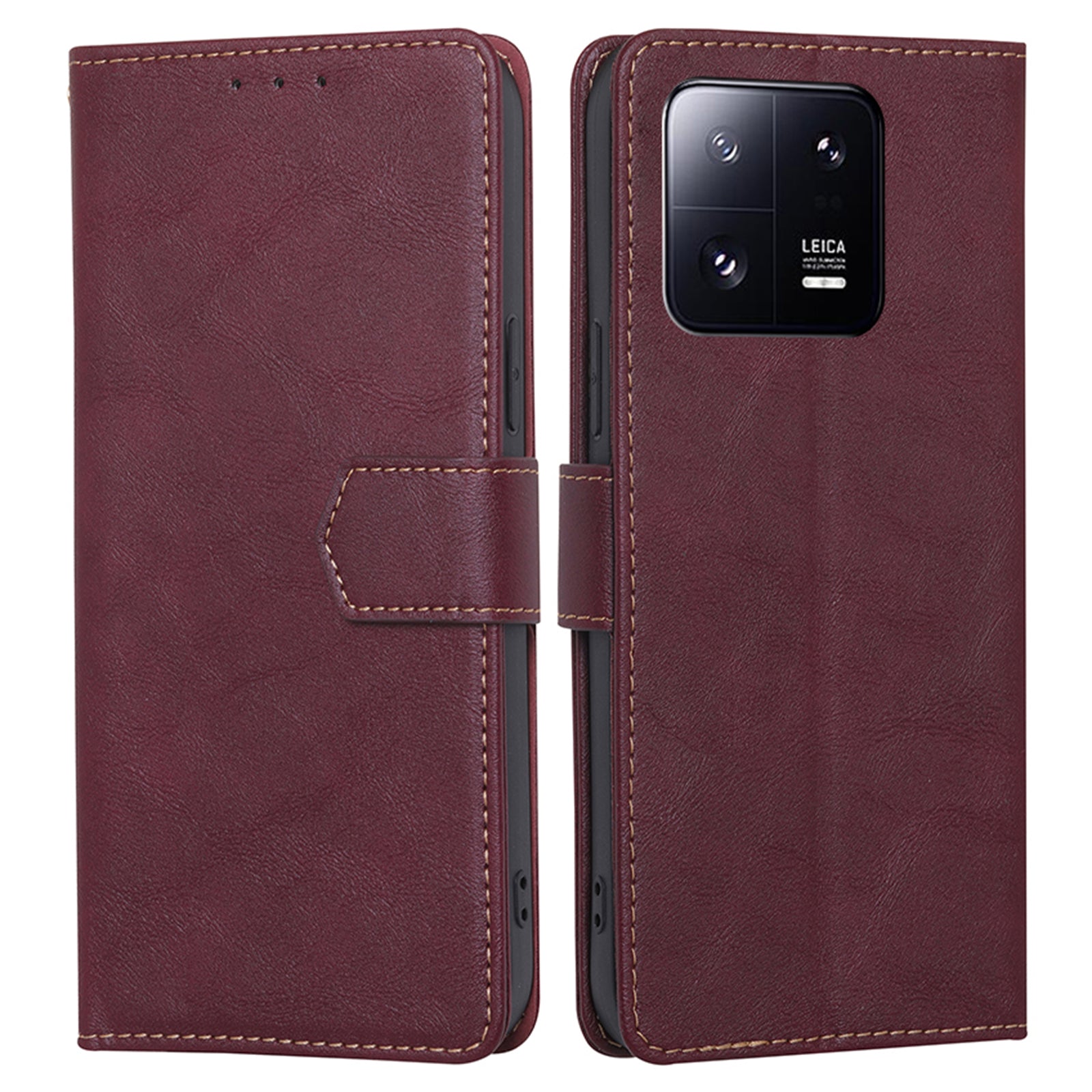 For Xiaomi 13 Pro 5G PU Leather Stand Wallet Shockproof RFID Blocking Phone Cover Cowhide Texture Phone Case