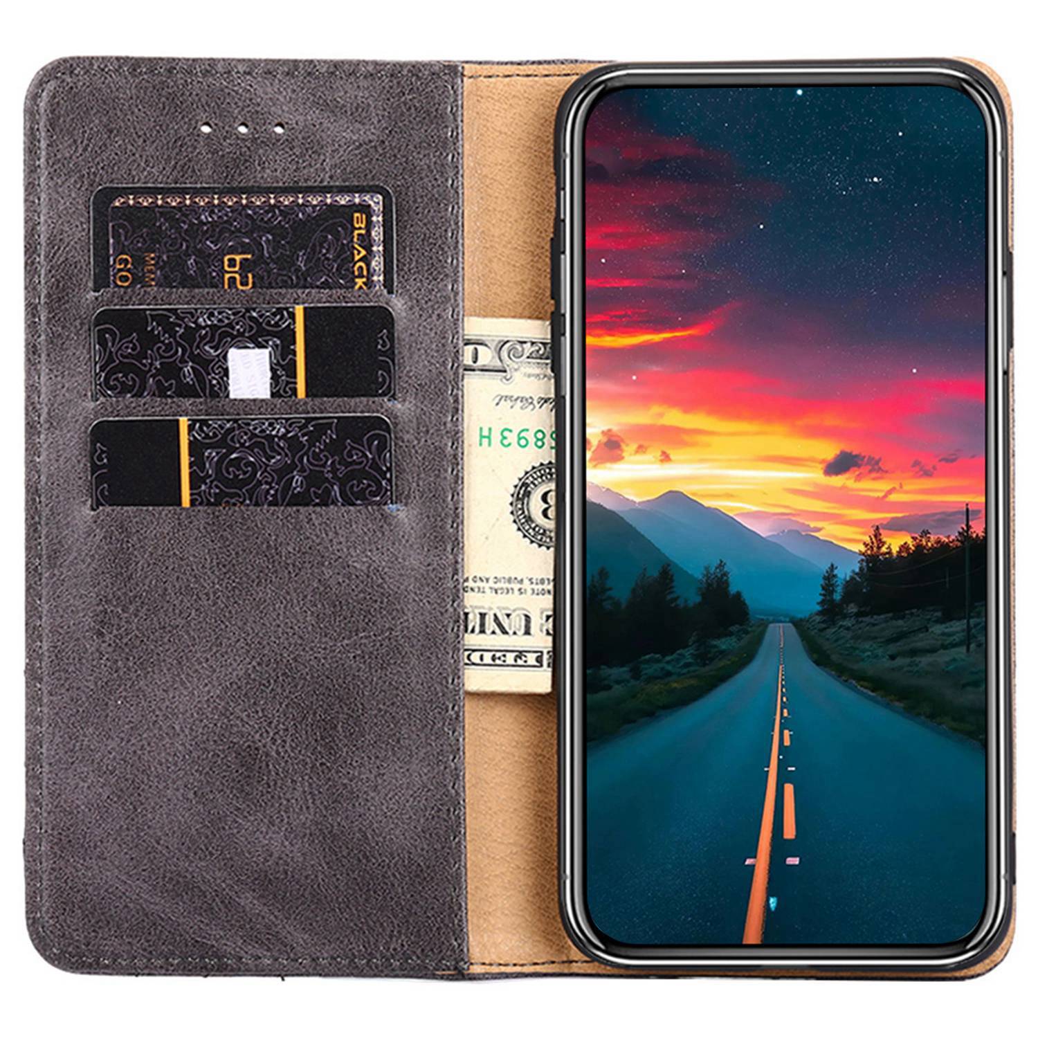For Xiaomi 13 5G Triangle Stitching Line PU Leather Stand Phone Case Wallet Cell Phone Cover