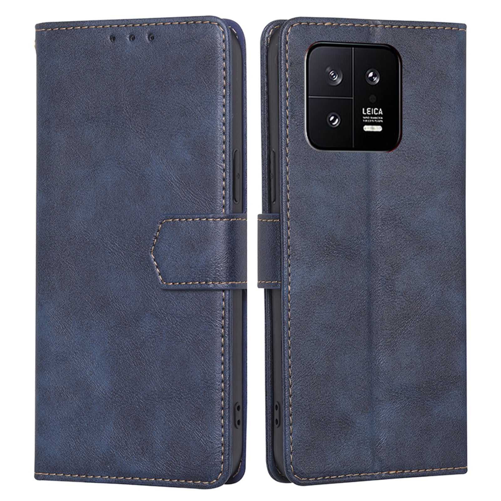 For Xiaomi 13 5G Anti-Scratch PU Leather Stand Wallet RFID Blocking Phone Cover Cowhide Texture Shockproof Phone Case