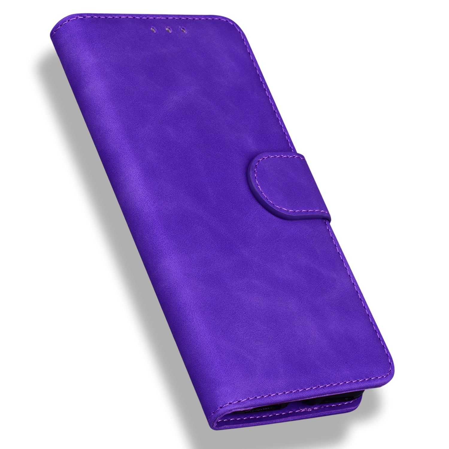 For Oppo A58 5G Shockproof Phone Stand Cover Anti-Scratch Solid Color PU Leather TPU Wallet Phone Case