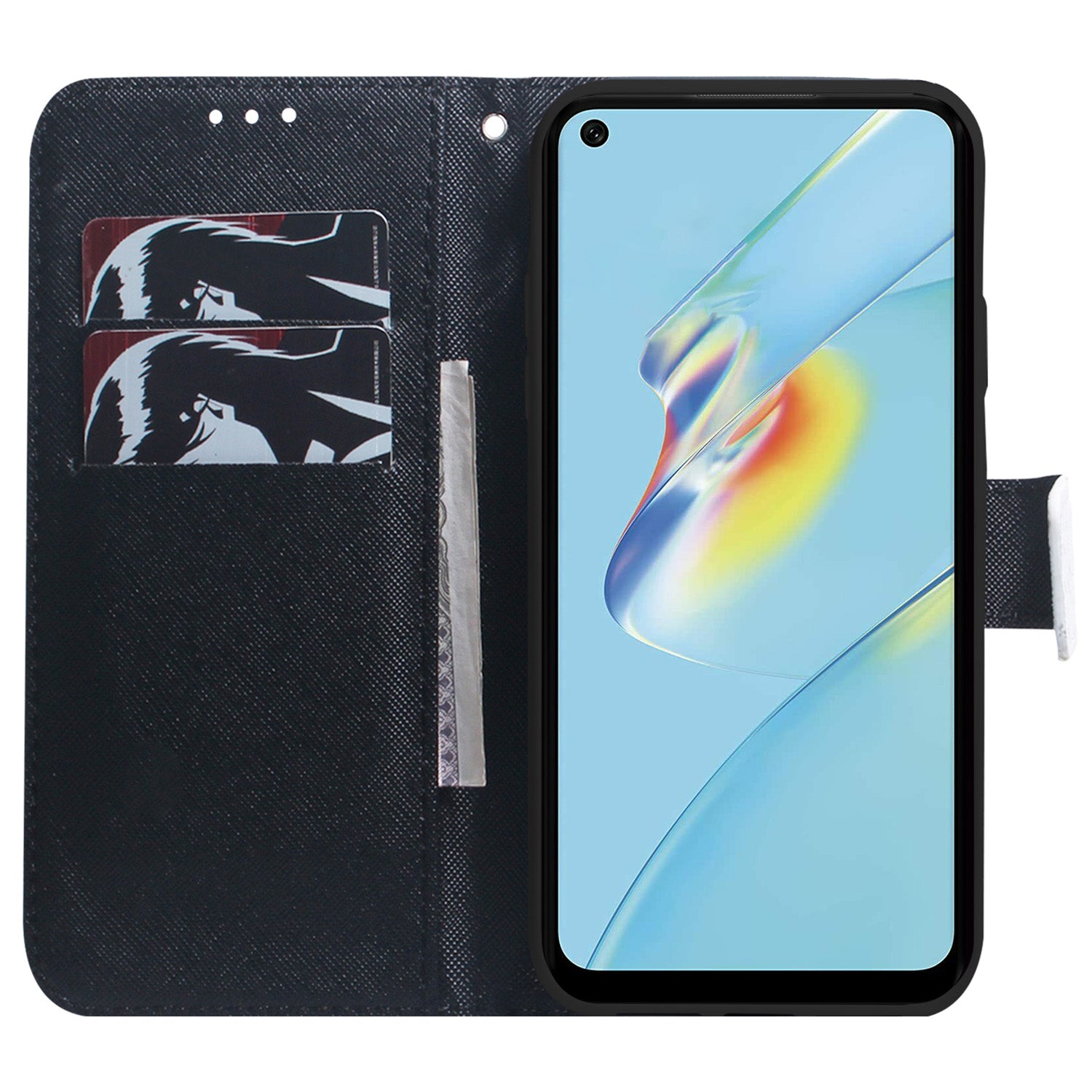 For Oppo A58 5G PU Leather Wallet Case Magnetic Clasp Pattern Printing Flip Stand Phone Cover