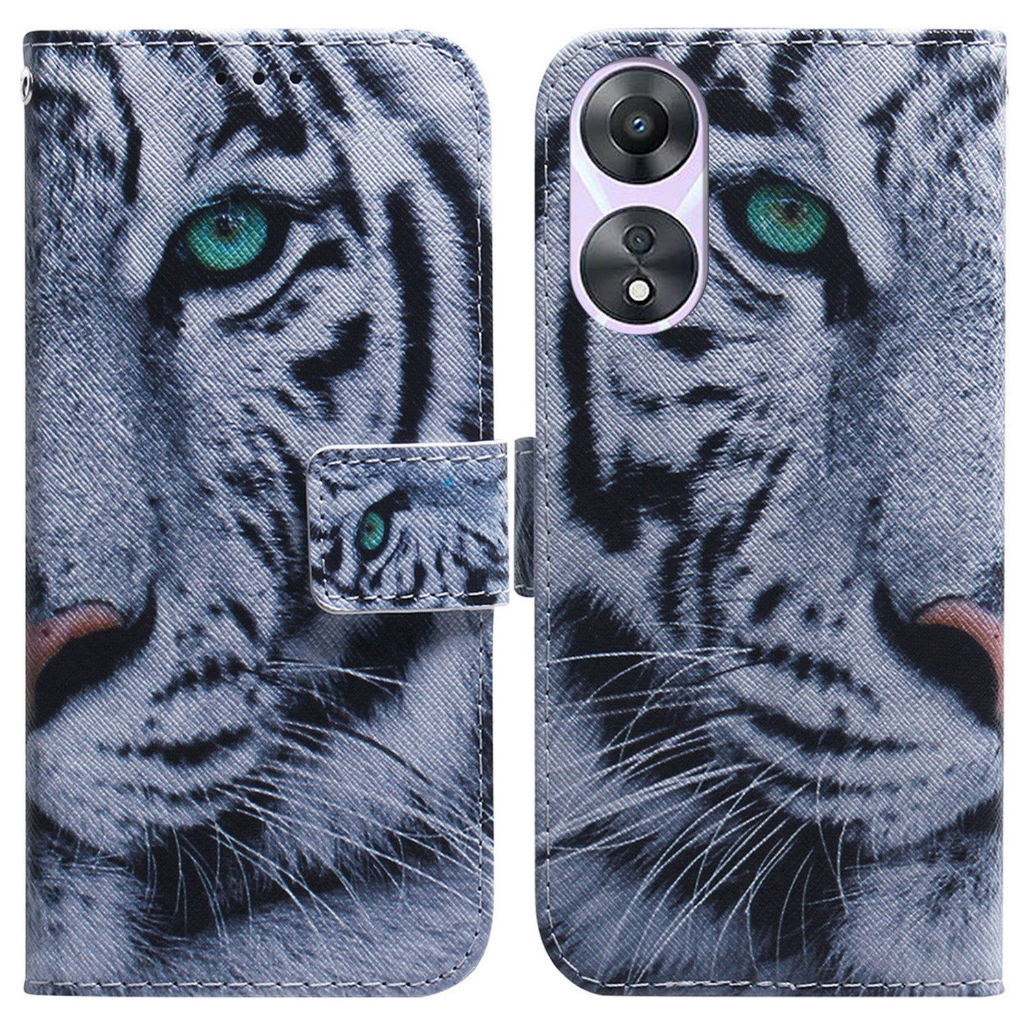 For Oppo A58 5G PU Leather Wallet Case Magnetic Clasp Pattern Printing Flip Stand Phone Cover