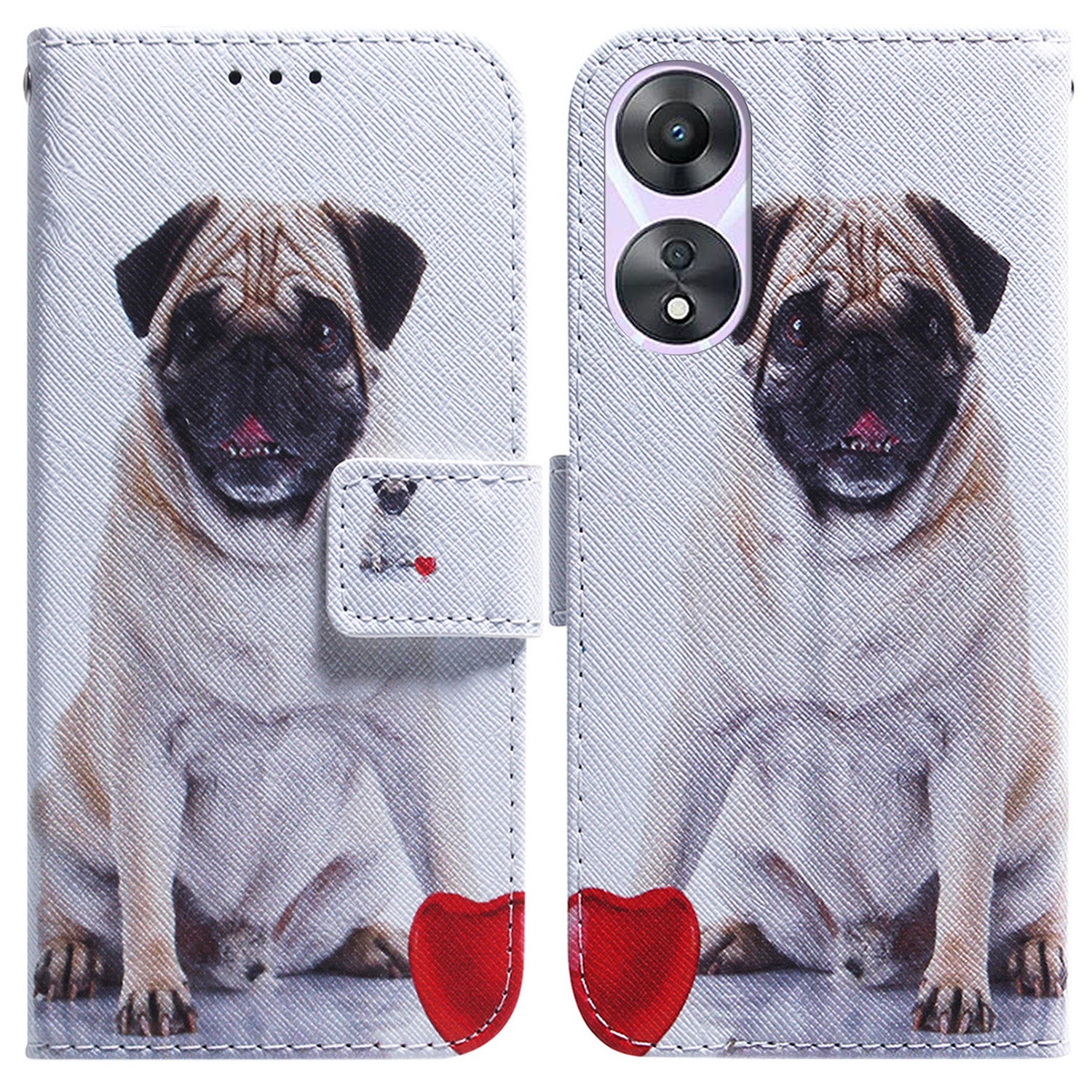 For Oppo A58 5G PU Leather Wallet Case Magnetic Clasp Pattern Printing Flip Stand Phone Cover