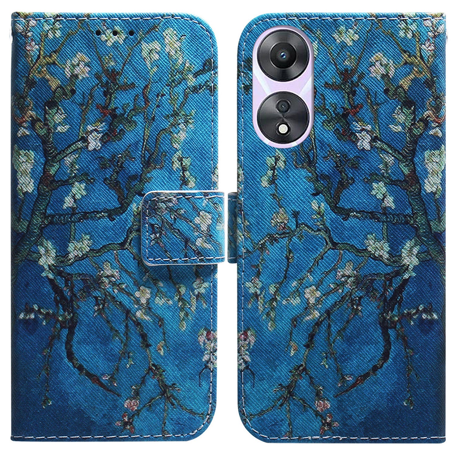For Oppo A58 5G PU Leather Wallet Case Magnetic Clasp Pattern Printing Flip Stand Phone Cover