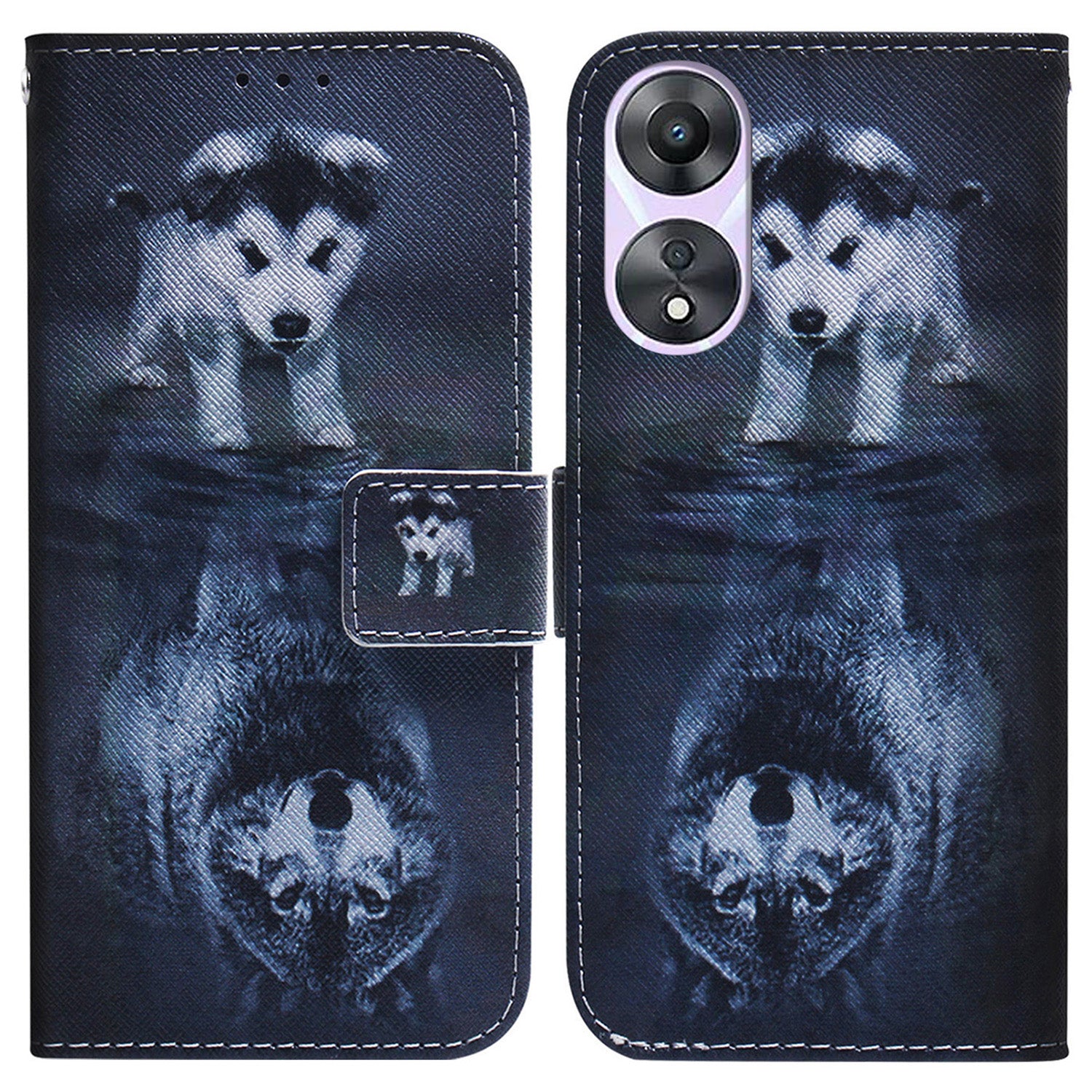 For Oppo A58 5G PU Leather Wallet Case Magnetic Clasp Pattern Printing Flip Stand Phone Cover