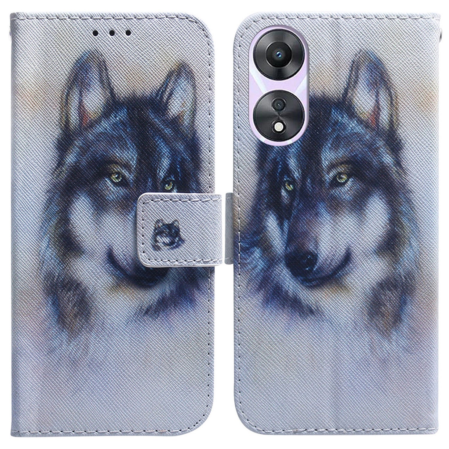 For Oppo A58 5G PU Leather Wallet Case Magnetic Clasp Pattern Printing Flip Stand Phone Cover
