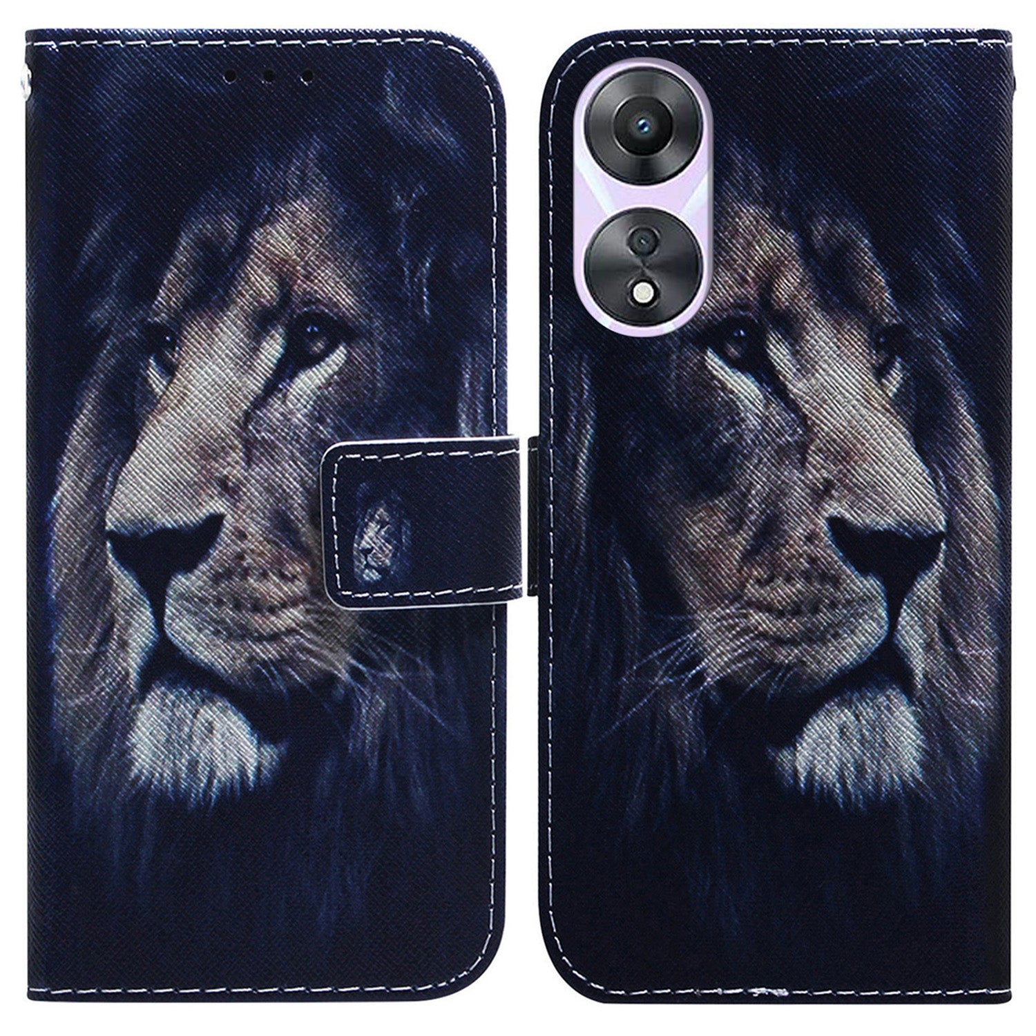 For Oppo A58 5G PU Leather Wallet Case Magnetic Clasp Pattern Printing Flip Stand Phone Cover