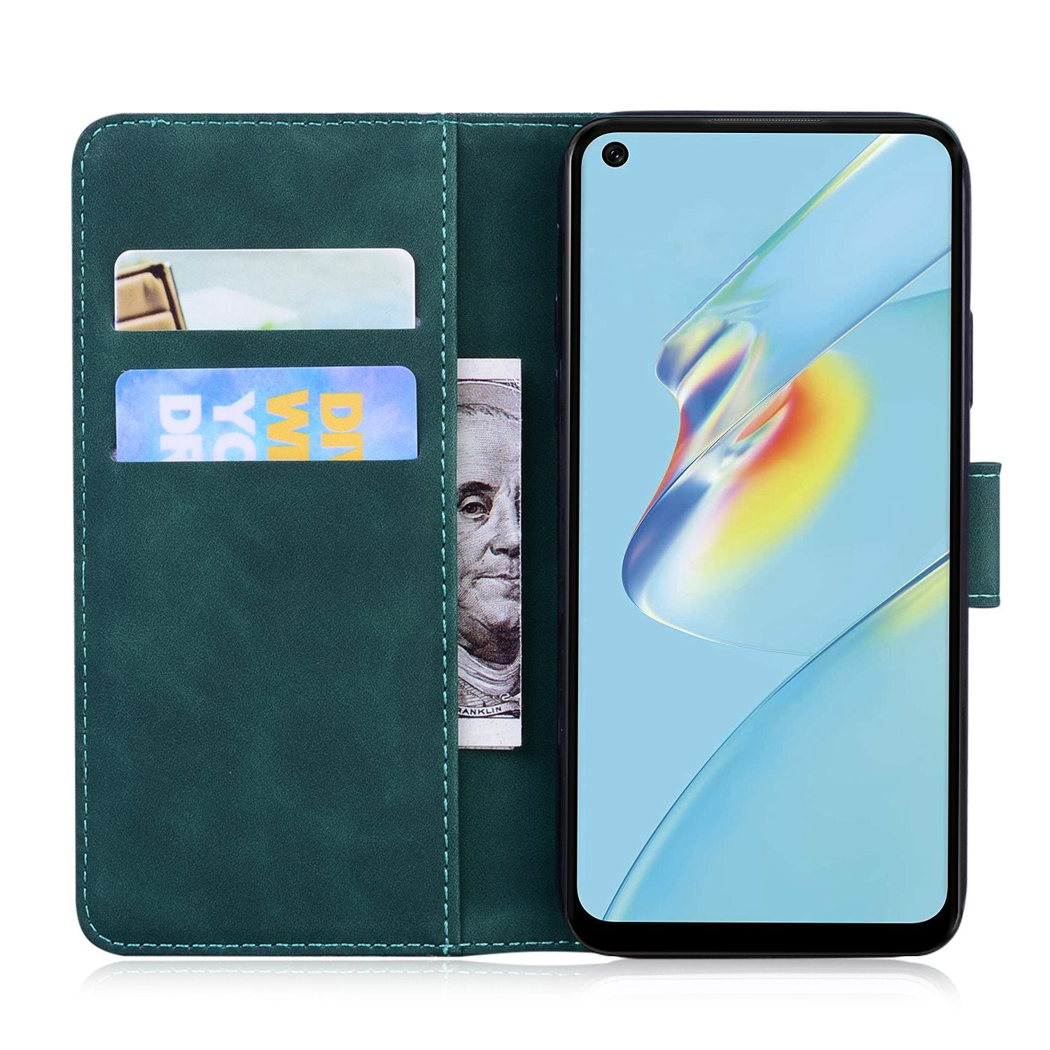 For Oppo A58 5G Mobile Phone Wallet Stand Phone Case Butterfly Pattern Printing PU Leather Skin-touch Feeling Cover