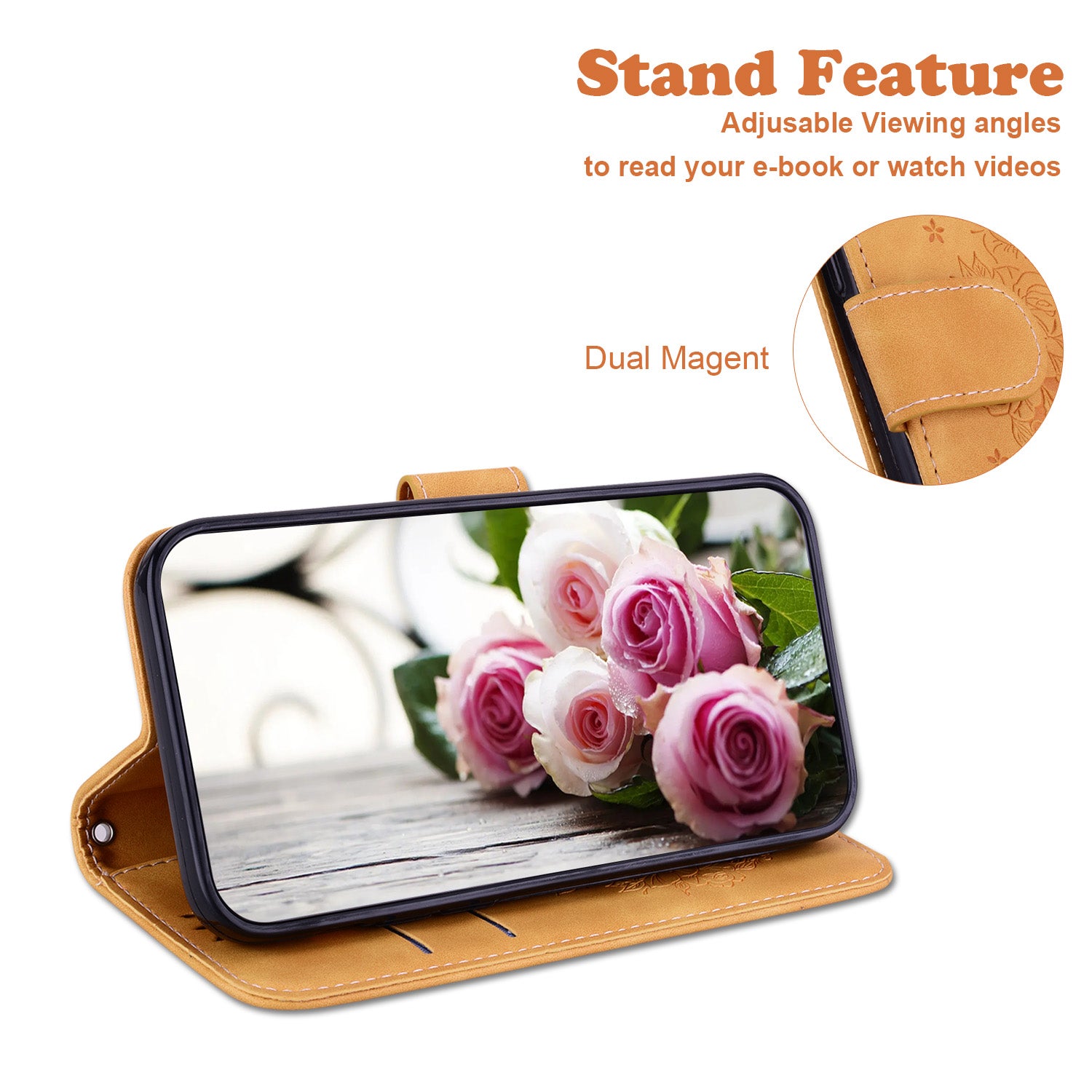 For Tecno Pova 4 Pro 4G Imprinted Rose Butterfly Book Style PU Leather TPU Inner Shell Magnetic Closure Wallet Stand Phone Cover with Strap