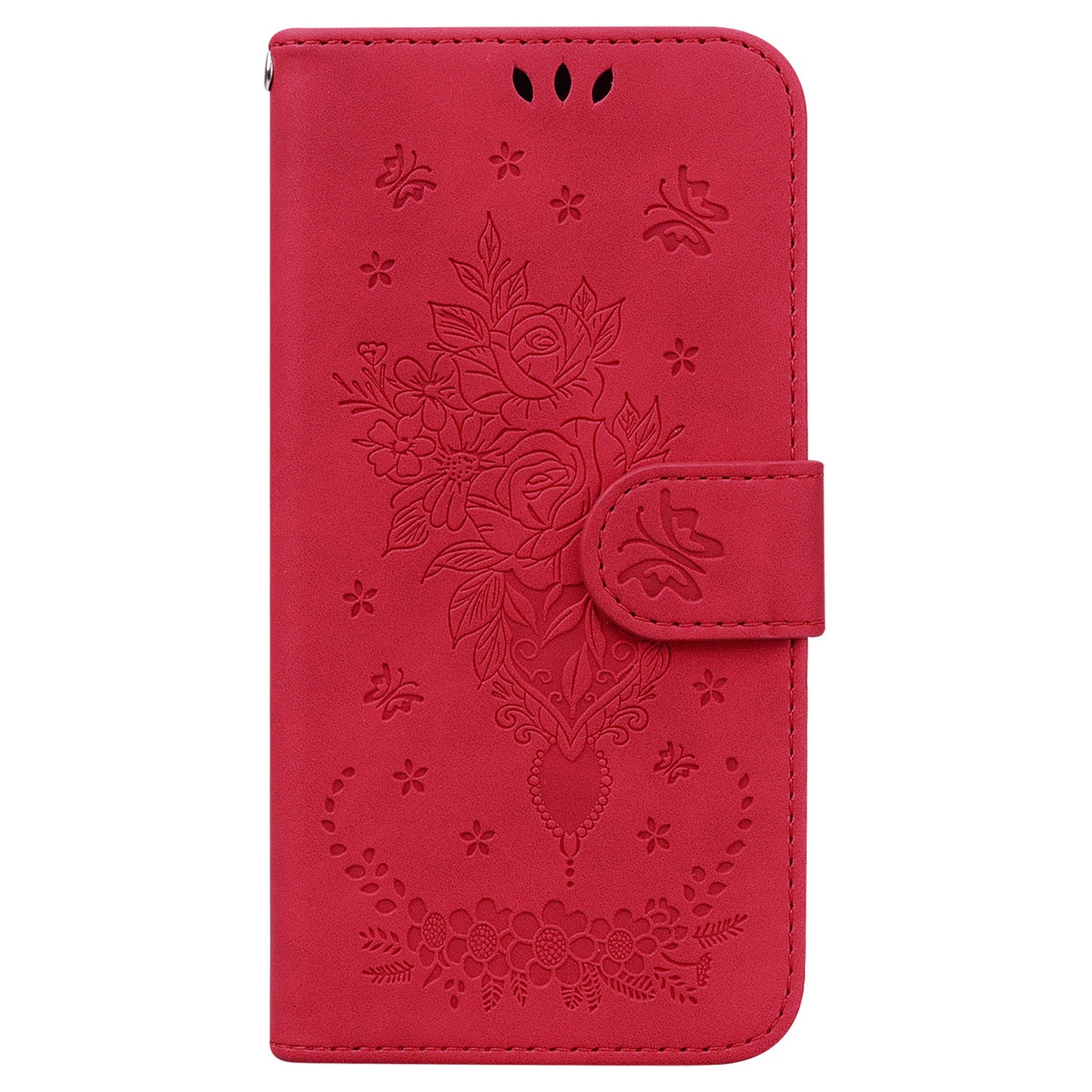 For Tecno Pova 4 Pro 4G Imprinted Rose Butterfly Book Style PU Leather TPU Inner Shell Magnetic Closure Wallet Stand Phone Cover with Strap