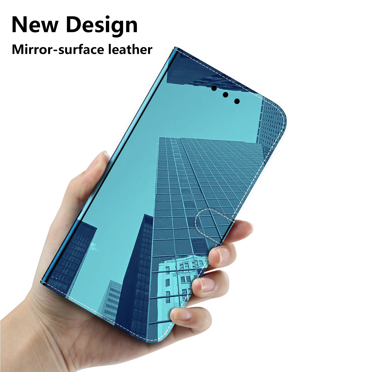 For Tecno Pova 4 Pro 4G Magnetic Clasp Stand Flip Phone Cover Mirror-like Surface PU Leather Wallet Phone Case with Strap