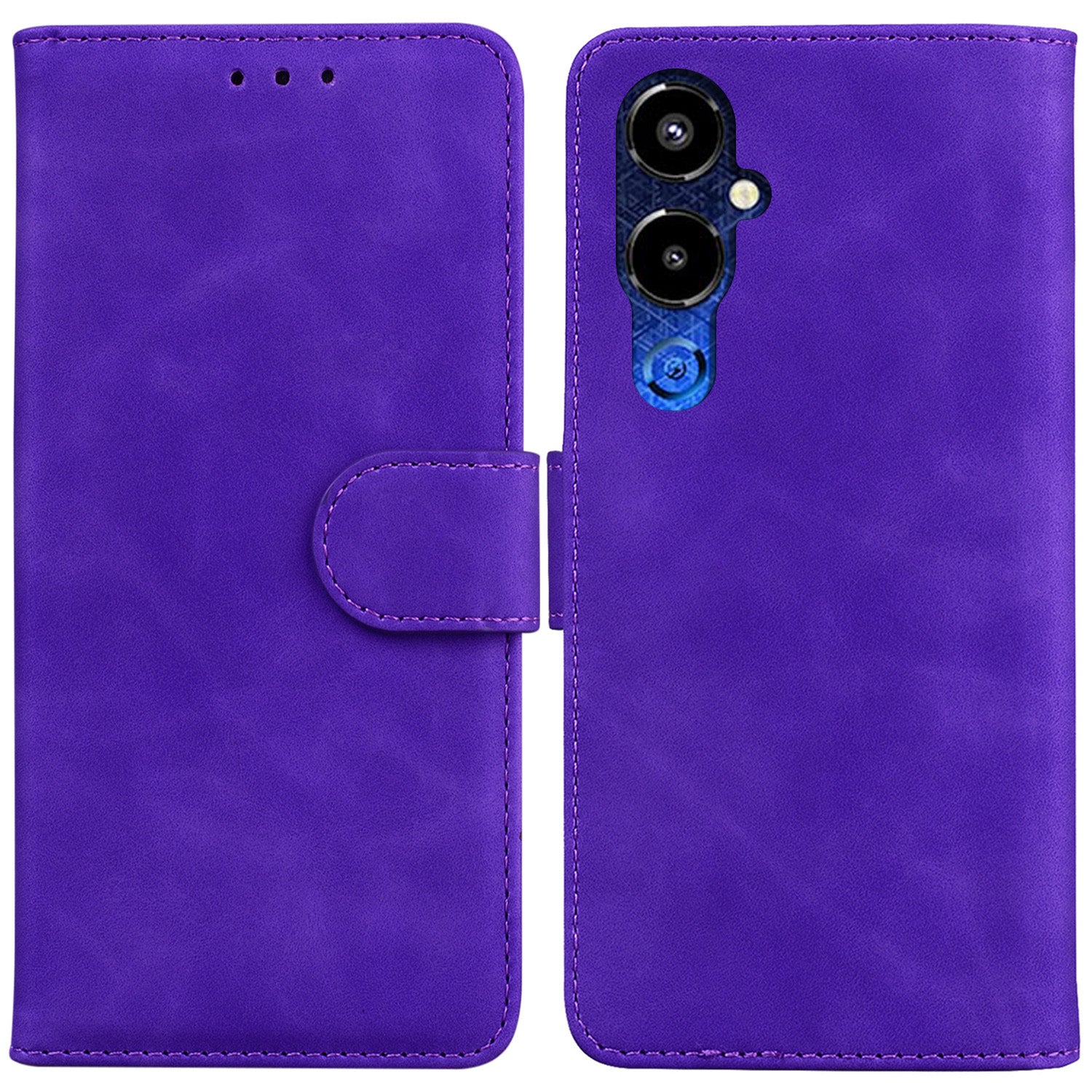 Til Tecno Pova 4 Pro 4G stødsikker telefonskal ensfarvet PU-læder pungetui Magnetisk lukning Telefonstativ cover