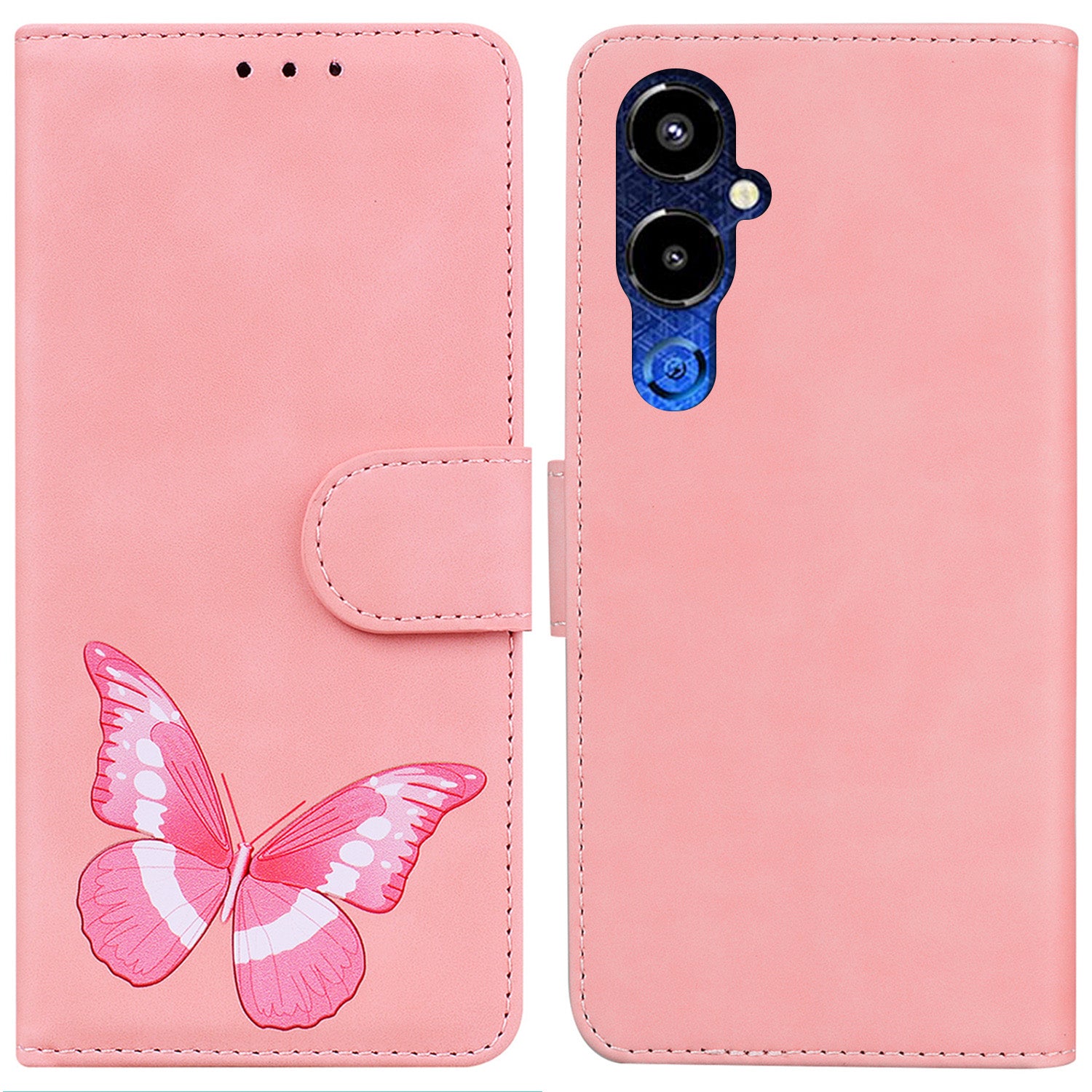 For Tecno Pova 4 Pro 4G Stand Function Pattern Printing Mobile Phone Wallet Case Butterfly PU Leather Skin-touch Cover
