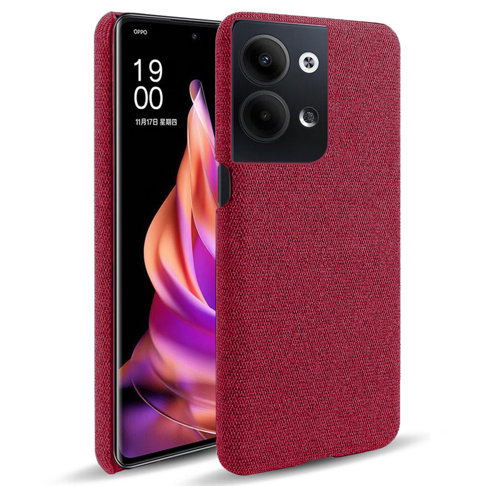 Pro Oppo Reno9 Pro 5G nárazuvzdorné pouzdro na chytrý telefon Jednobarevný pevný PC látkový kryt telefonu proti poškrábání