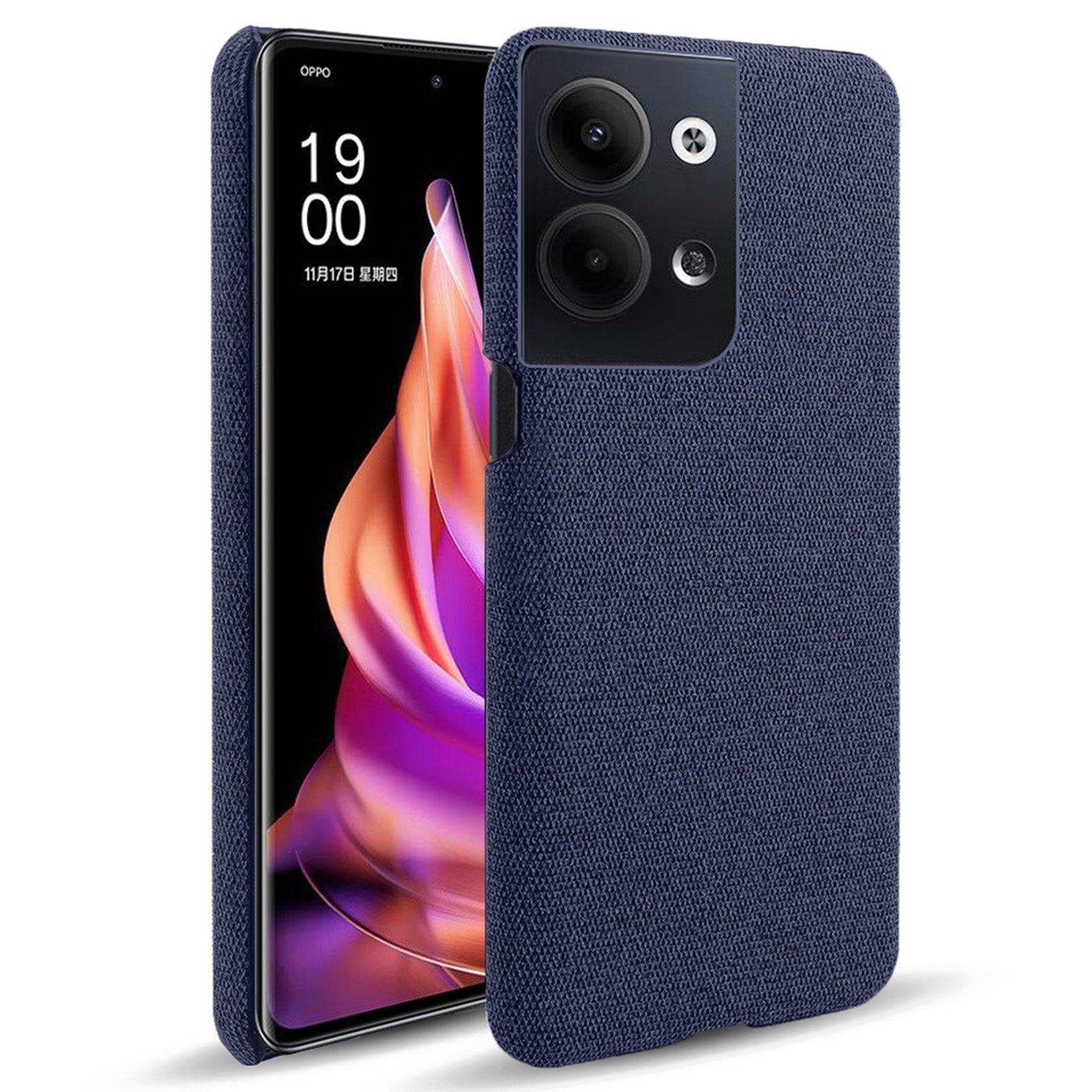 Pro Oppo Reno9 Pro 5G nárazuvzdorné pouzdro na chytrý telefon Jednobarevný pevný PC látkový kryt telefonu proti poškrábání