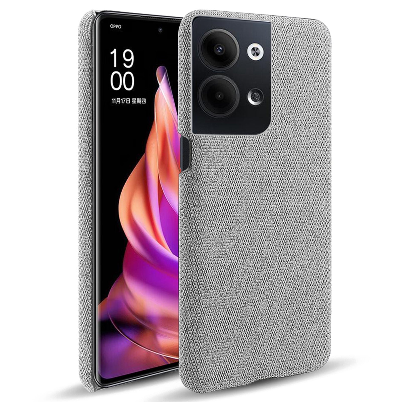 Pro Oppo Reno9 Pro 5G nárazuvzdorné pouzdro na chytrý telefon Jednobarevný pevný PC látkový kryt telefonu proti poškrábání