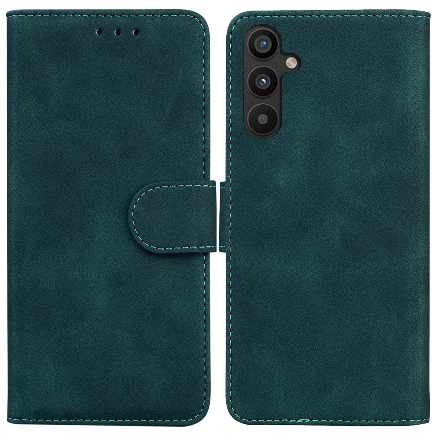 Cell Phone Case for Samsung Galaxy A34 5G TPU PU Leather Wallet Case Solid Color Shockproof Phone Stand Cover