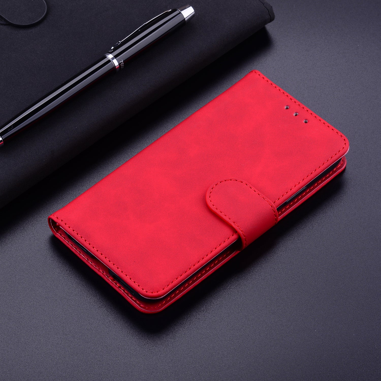 Cell Phone Case for Samsung Galaxy A34 5G TPU PU Leather Wallet Case Solid Color Shockproof Phone Stand Cover