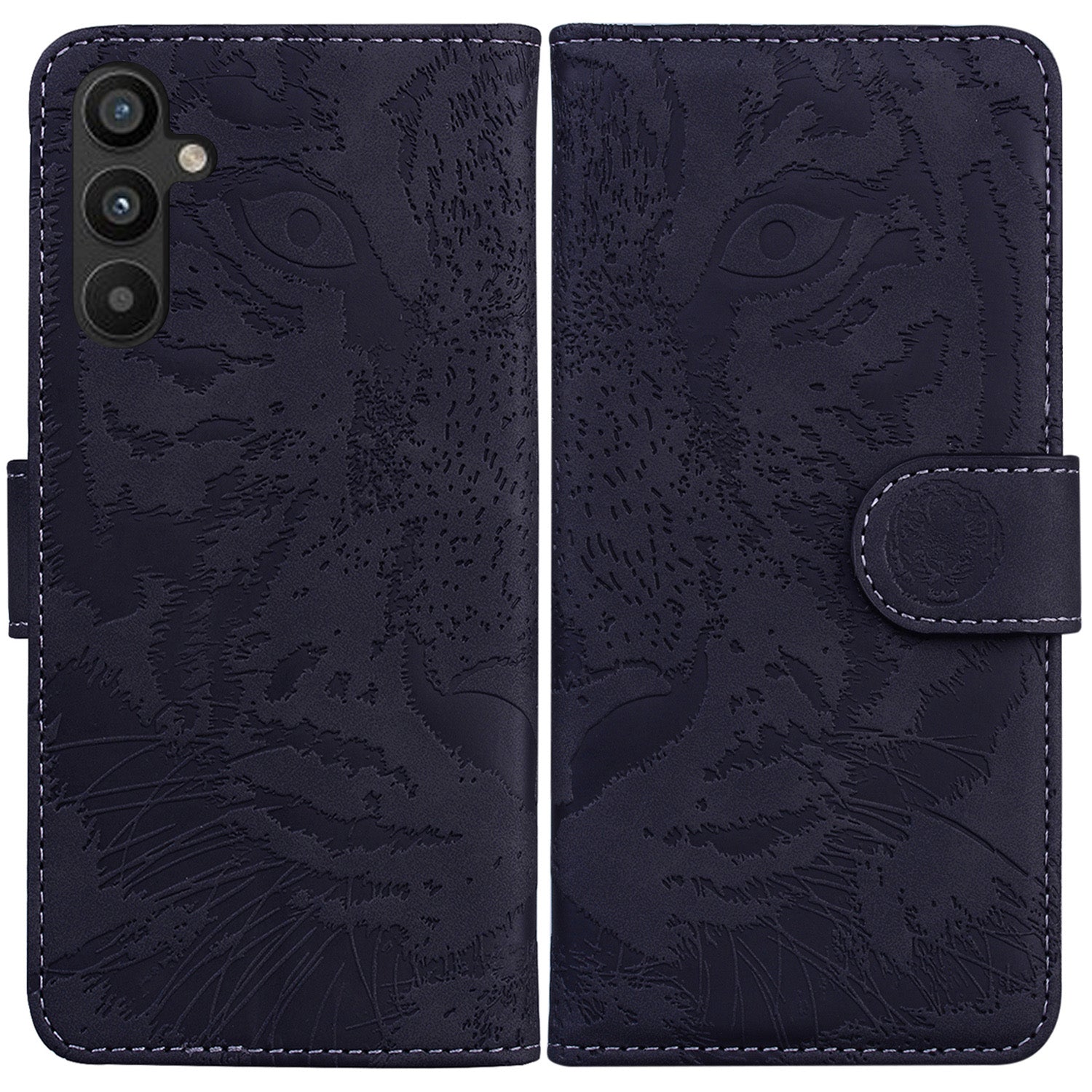 For Samsung Galaxy A54 5G PU Leather Stand Magnetic Clasp Case Tiger Pattern Imprinted Wallet Protective Phone Cover