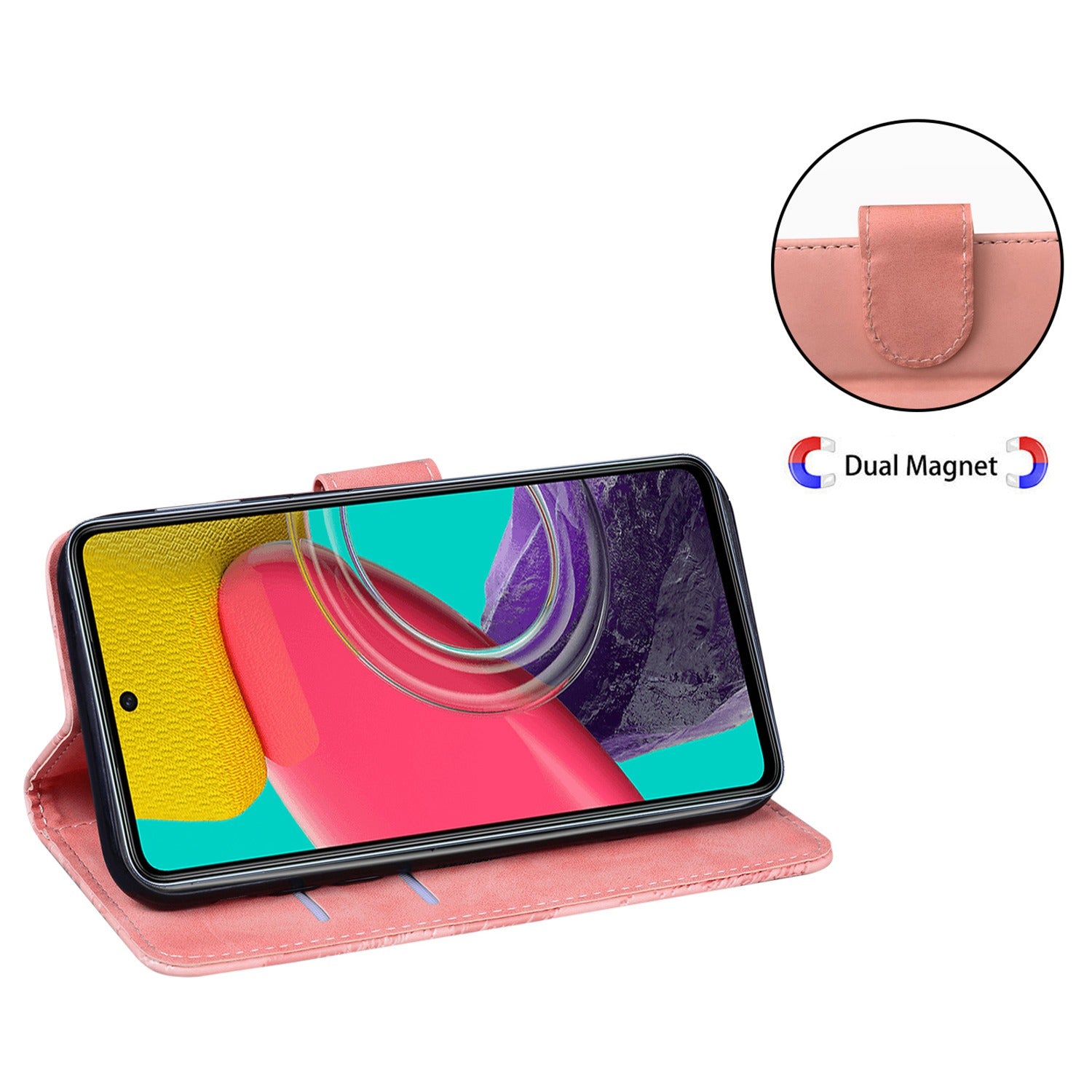 Til Samsung Galaxy A54 5G Butterfly Pattern Printing Stand PU Læder Skin-touch Cover Mobiltelefon Pung Case