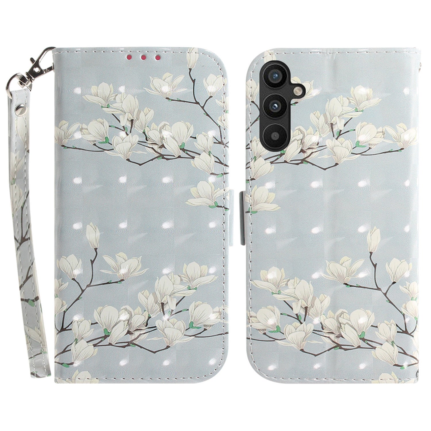 For Samsung Galaxy A54 5G PU Leather 3D Pattern Printing Stand Wallet Drop-proof Phone Case with Strap