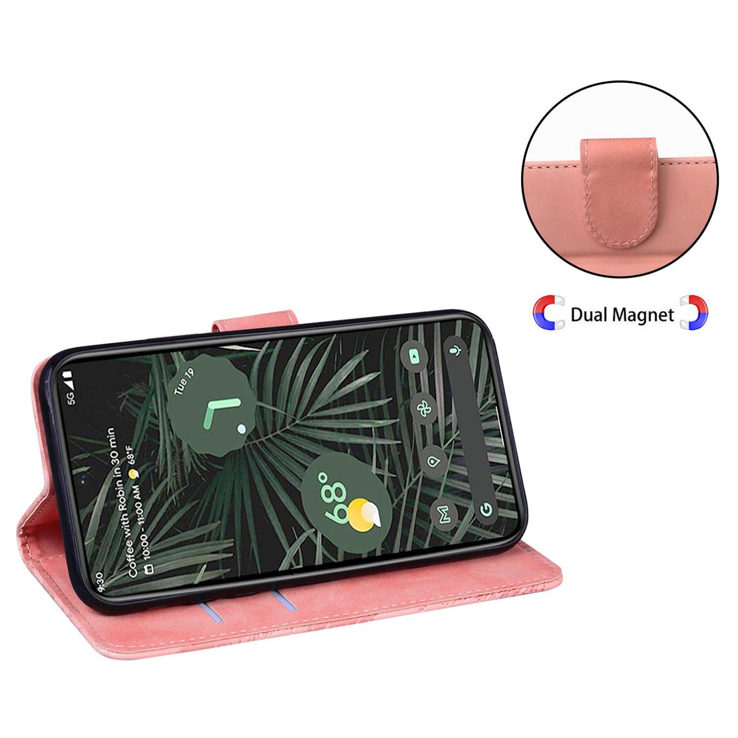 For Google Pixel 7a Skin-touch Feeling Phone Shell Big Butterfly Pattern Printing Wallet PU Leather Stand Cover Case