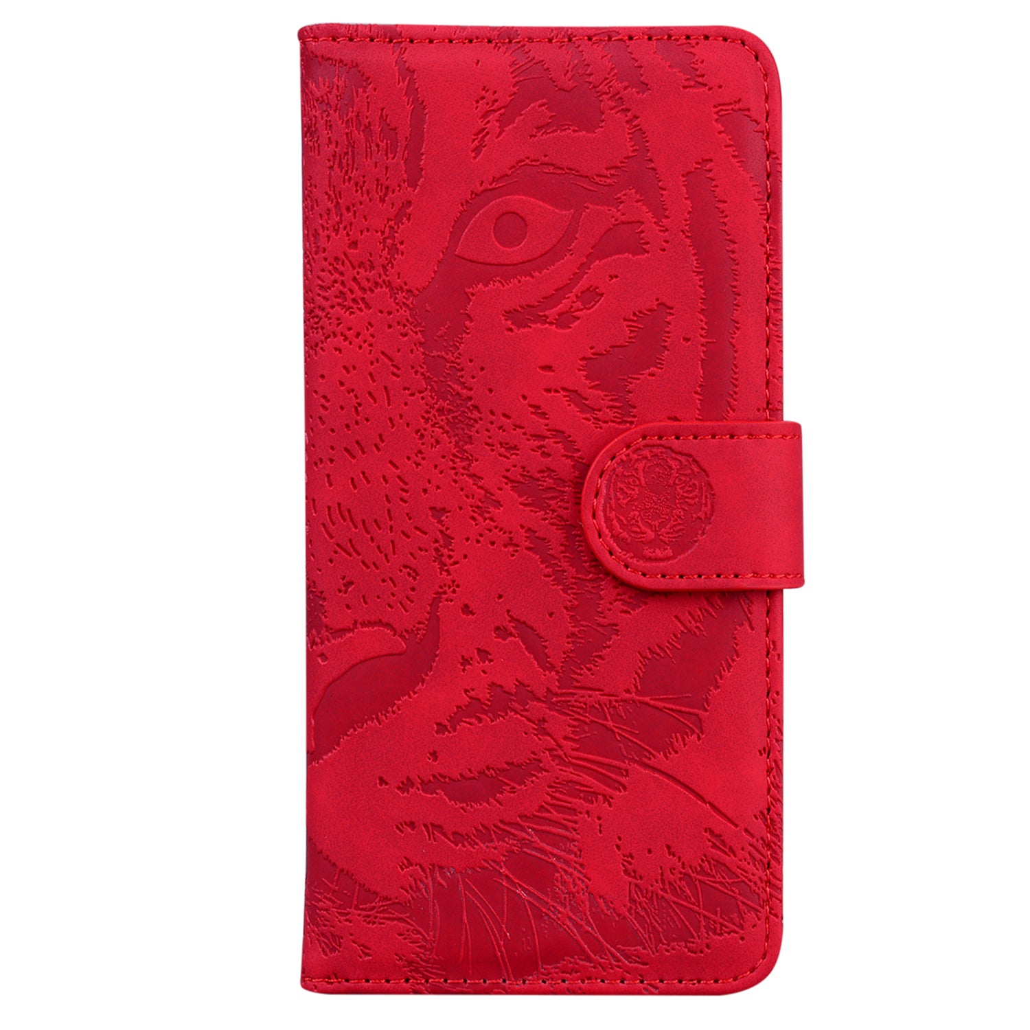 Wallet Phone Cover for Infinix Hot 20 Play 4G PU Leather Hands-free Stand Magnetic Clasp Tiger Pattern Imprinted Pattern Phone Case