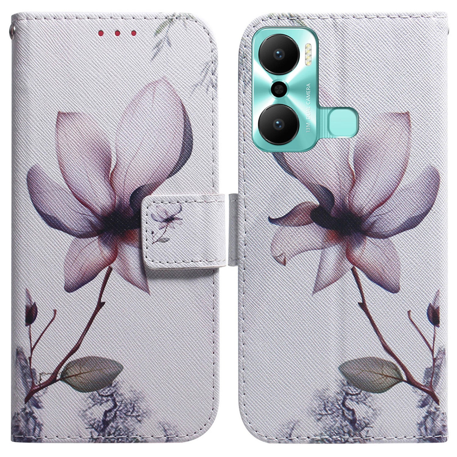 For Infinix Hot 20 Play 4G Wallet Phone Case PU Leather Pattern Printing Stand Magnetic Clasp Flip Cover
