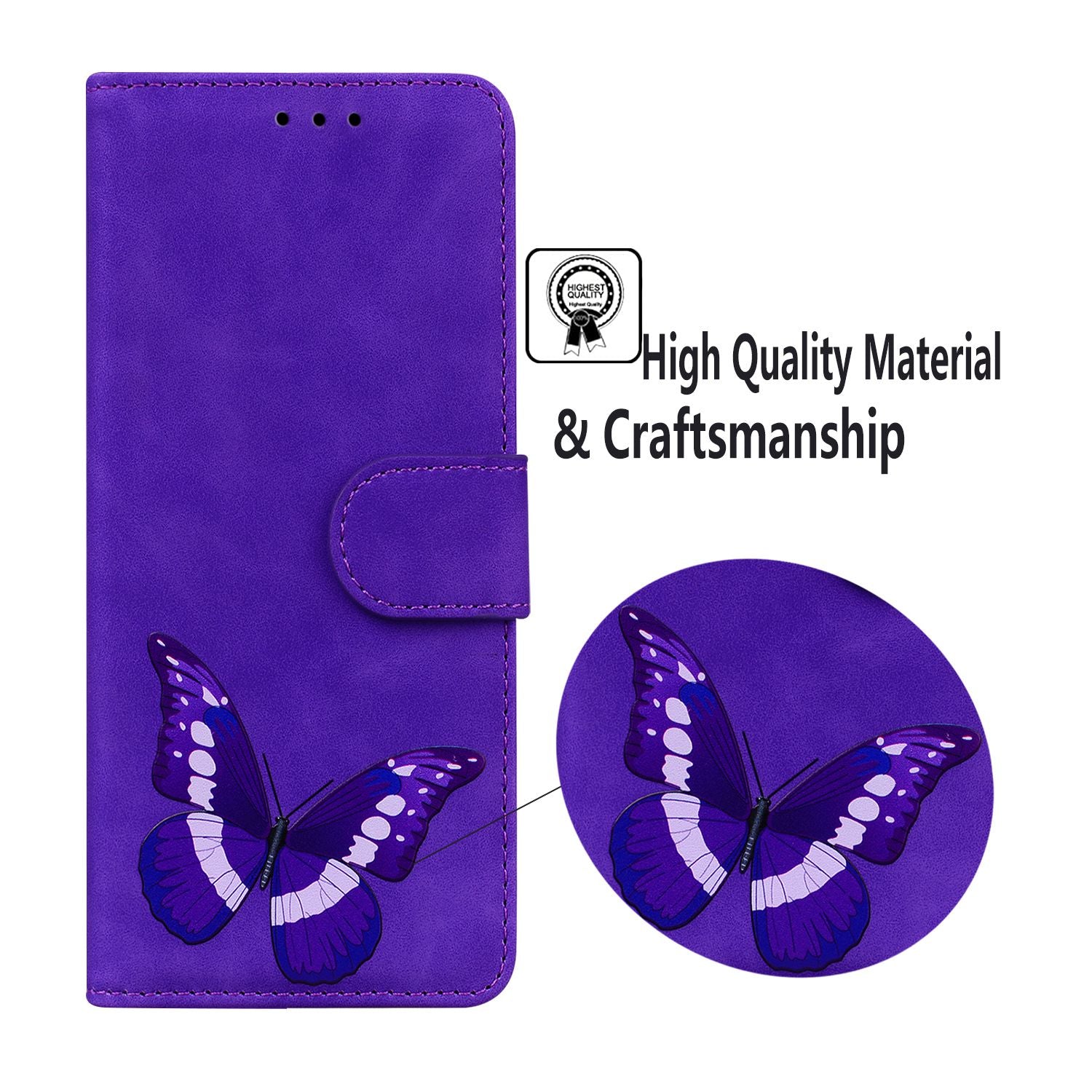 Butterfly Pattern Printing Wallet Phone Case for Infinix Hot 20 Play 4G Full Coverage TPU PU Leather Skin-touch Feeling Phone Cover