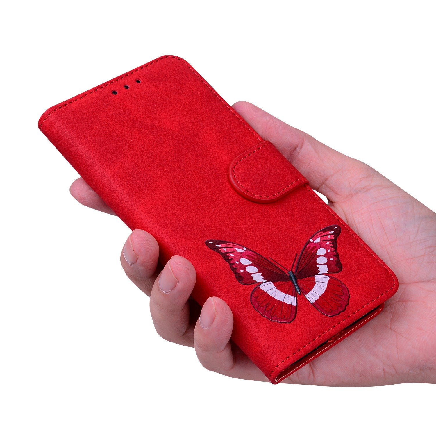 Butterfly Pattern Printing Wallet Phone Case for Infinix Hot 20 Play 4G Full Coverage TPU PU Leather Skin-touch Feeling Phone Cover