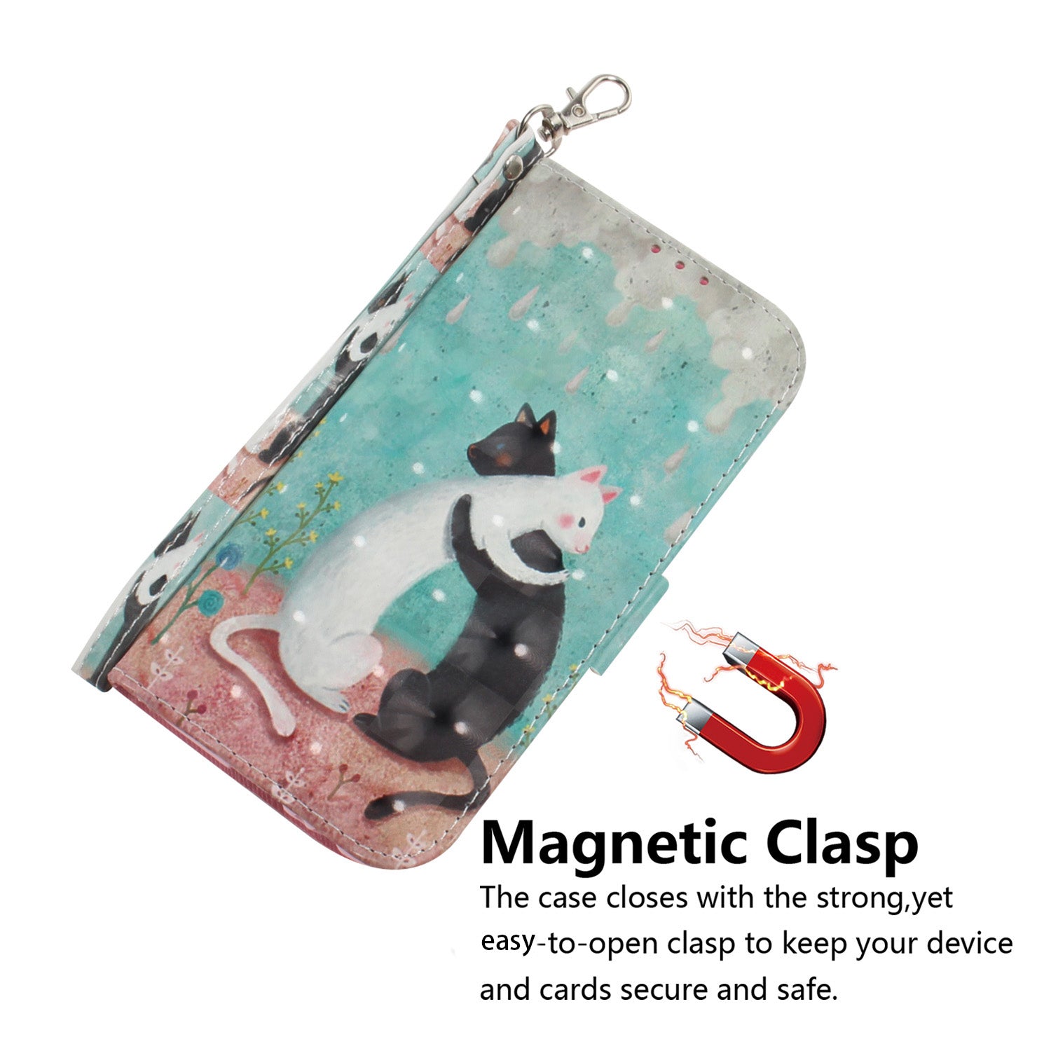 For Infinix Hot 20 Play 4G PU Leather Stand Wallet Phone Case 3D Pattern Printing Anti-scratch Phone Cover with Strap