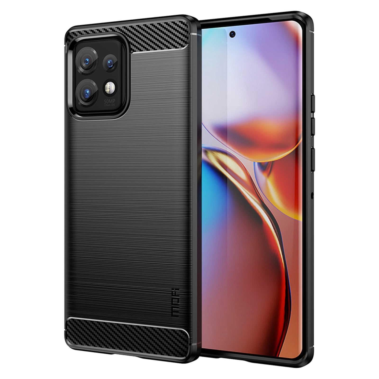 MOFI JK TPU Series-1 Protective Phone Case for Motorola Moto Edge 40 Pro 5G Moto X40 5G Carbon Fiber Brushed TPU Phone Back Cover