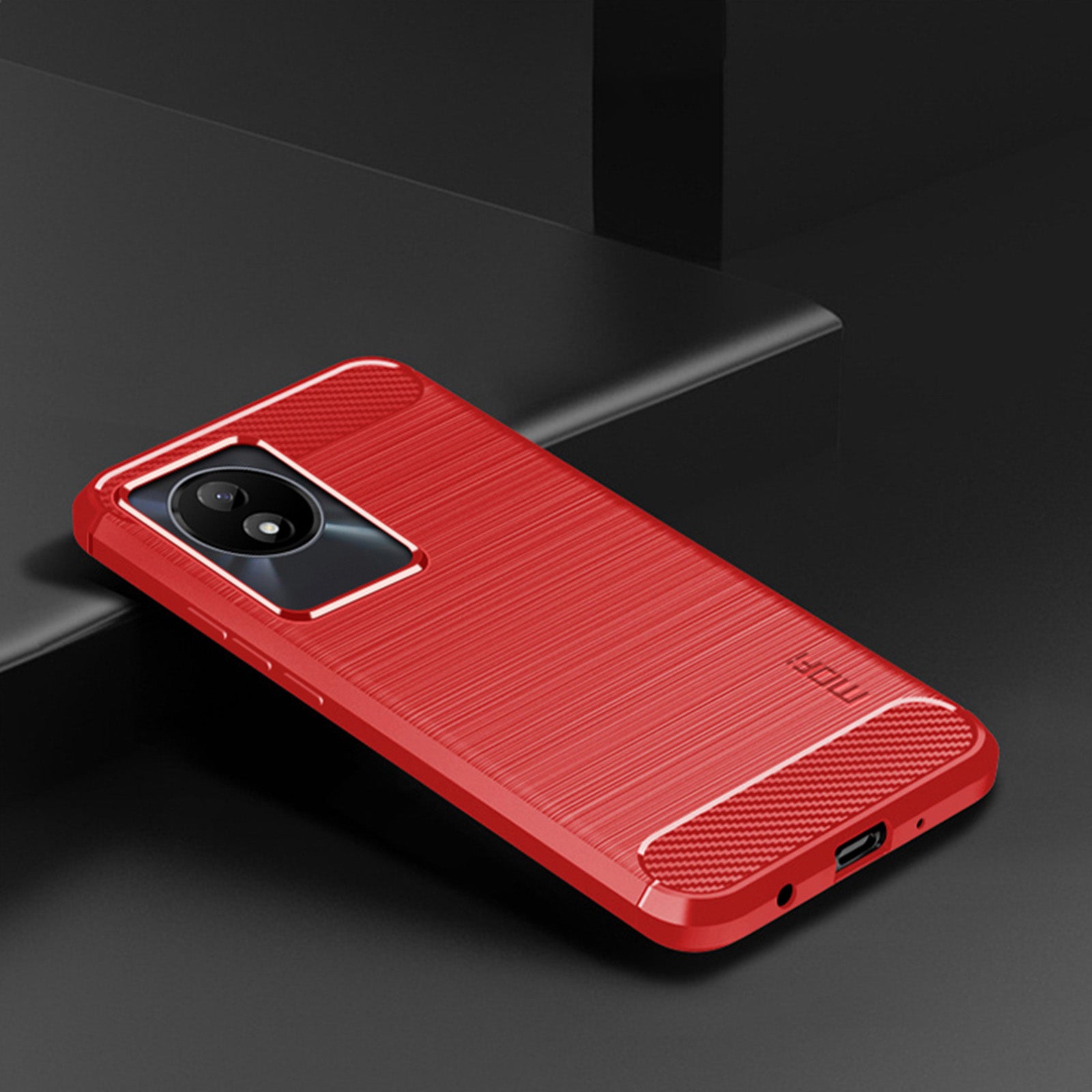 MOFI JK TPU Series-1 for vivo Y02 4G Slim Phone Case Carbon Fiber Brushed Anti-scratch TPU Phone Back Cover
