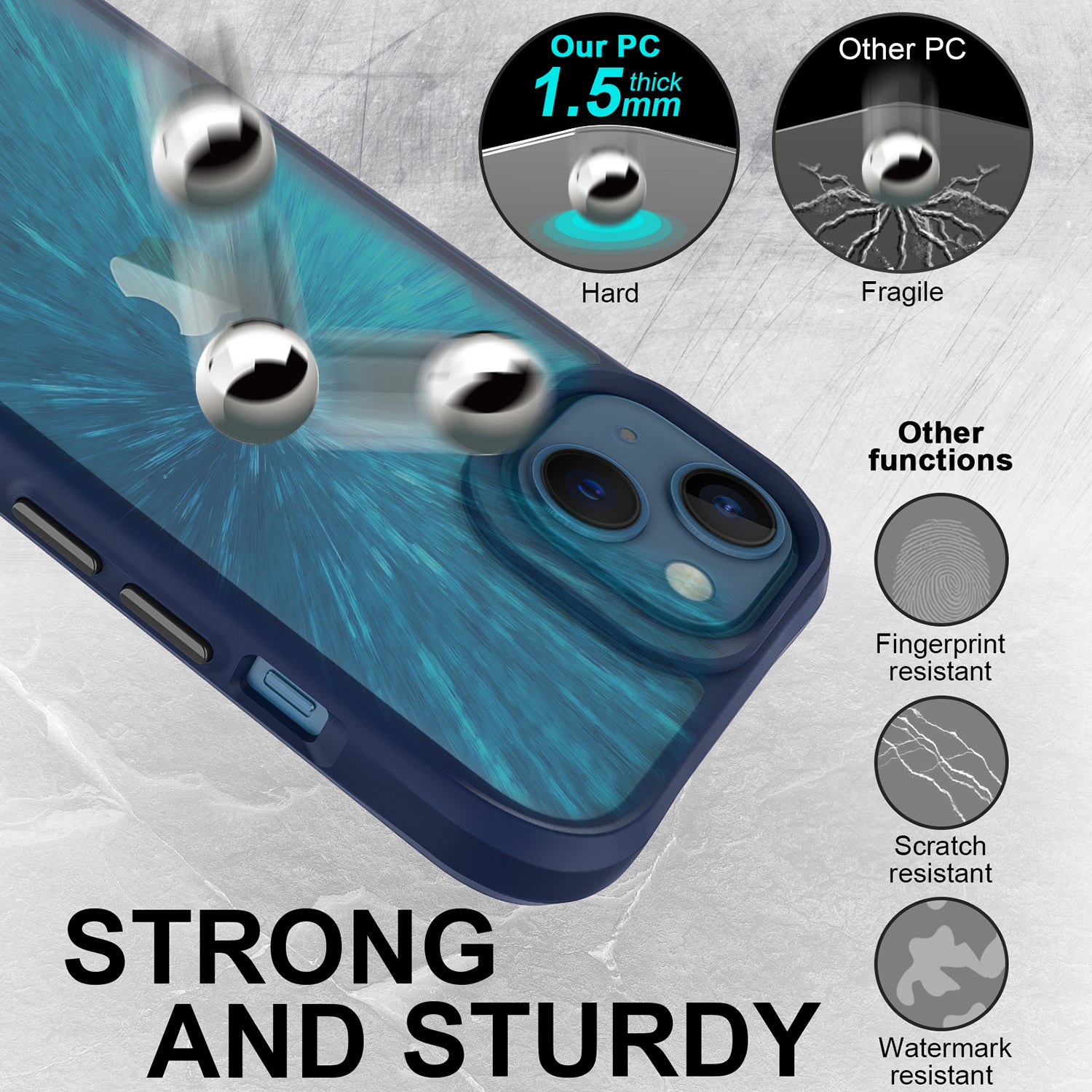 Combat X Mode For iPhone 13 mini 5.4 inch Clear Back Panel Cover Hard PC Soft TPU Heavy Duty Shockproof Phone Case