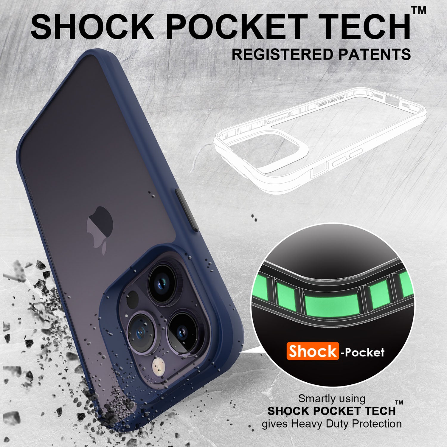 Combat X Mode For iPhone 14 Pro Transparent Hard PC Back Soft TPU Frame Phone Case Shockproof Cover