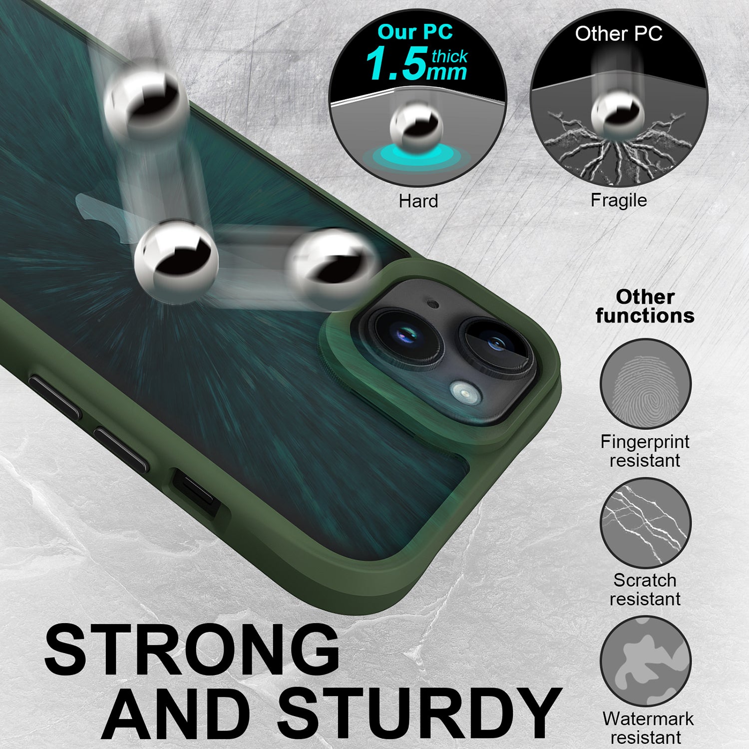 Combat X Mode Hard PC Back Soft TPU Bumper Case for iPhone 14 Transparent Protective Phone Cover