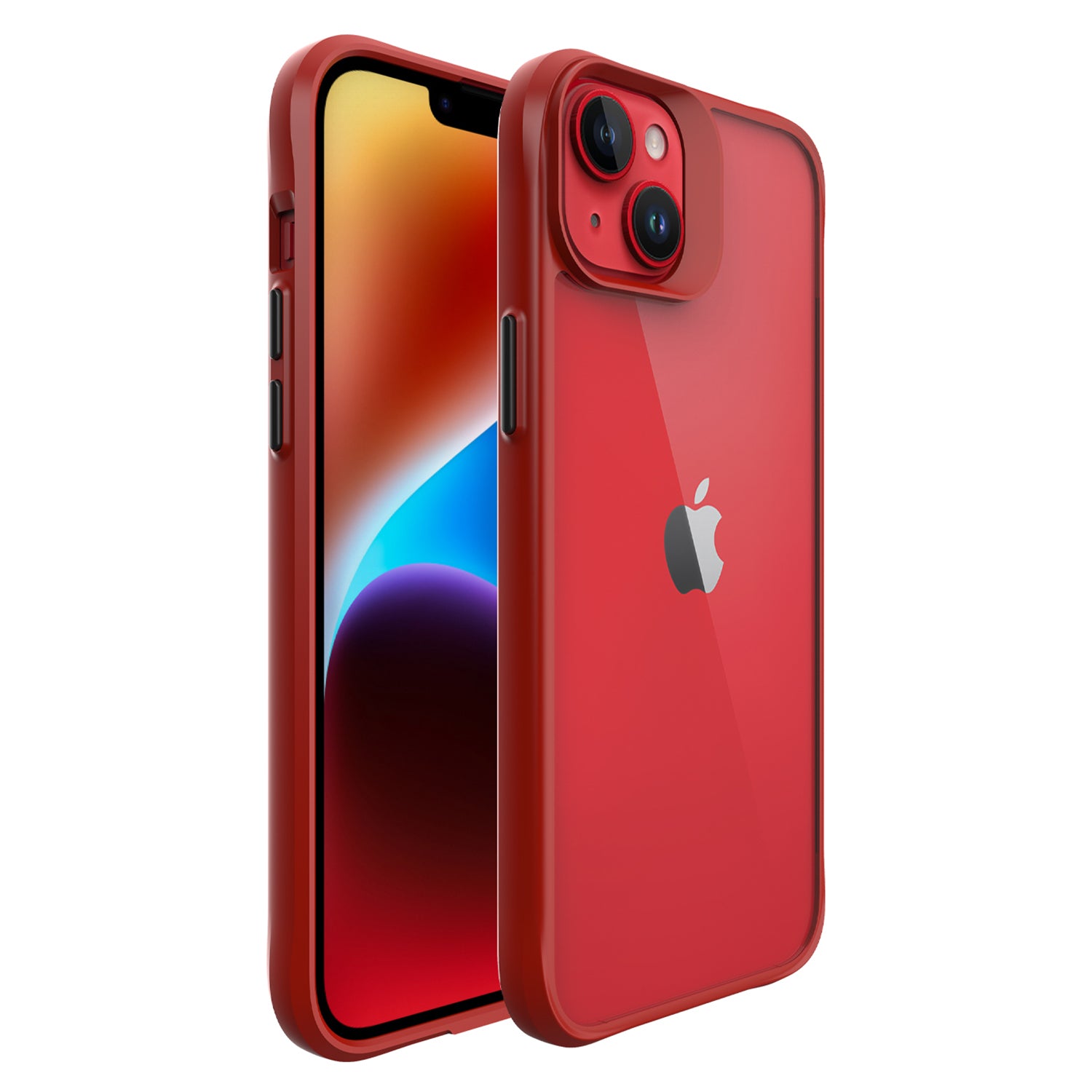 Combat X Mode Hard PC Back Soft TPU Bumper Case for iPhone 14 Transparent Protective Phone Cover