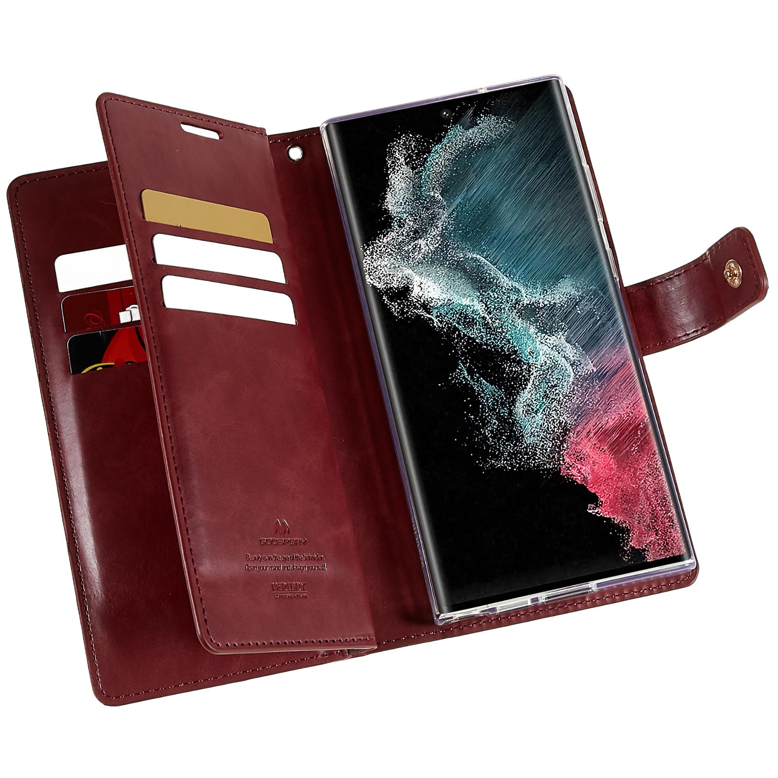 MERCURY GOOSPERY Mansoor Series for Samsung Galaxy S23 Ultra Cell Phone Case Anti-Drop Wallet Multiple Card Slots Leather Phone Cover