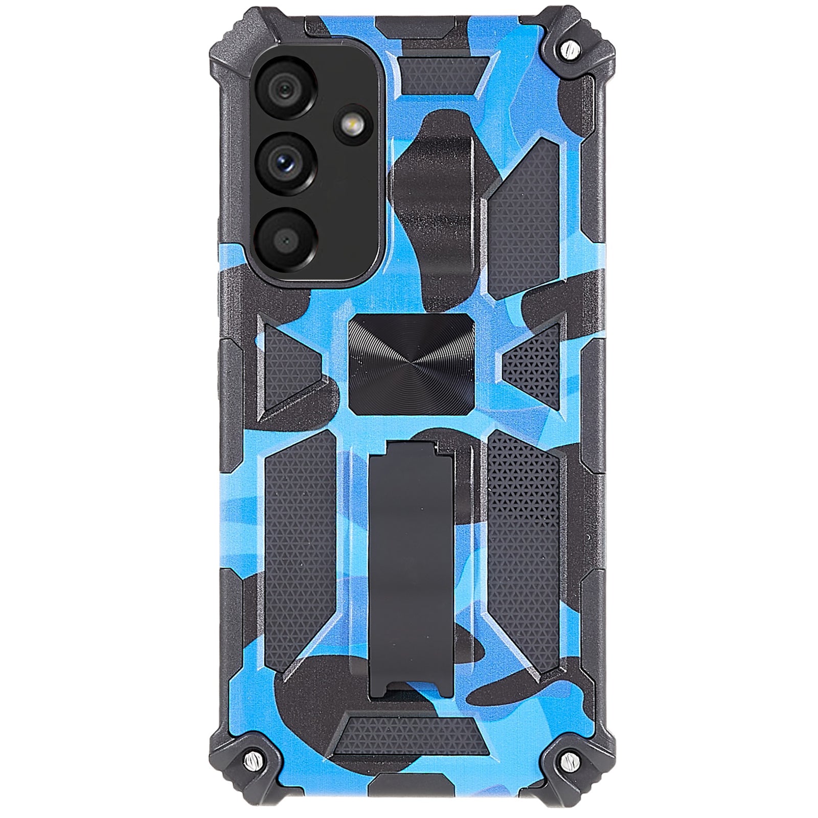 Pro Samsung Galaxy A54 5G Soft TPU Hard PC Hybrid s dvojitou ochranou Pouzdro na telefon s maskovacím vzorem Design Kickstand Kryt